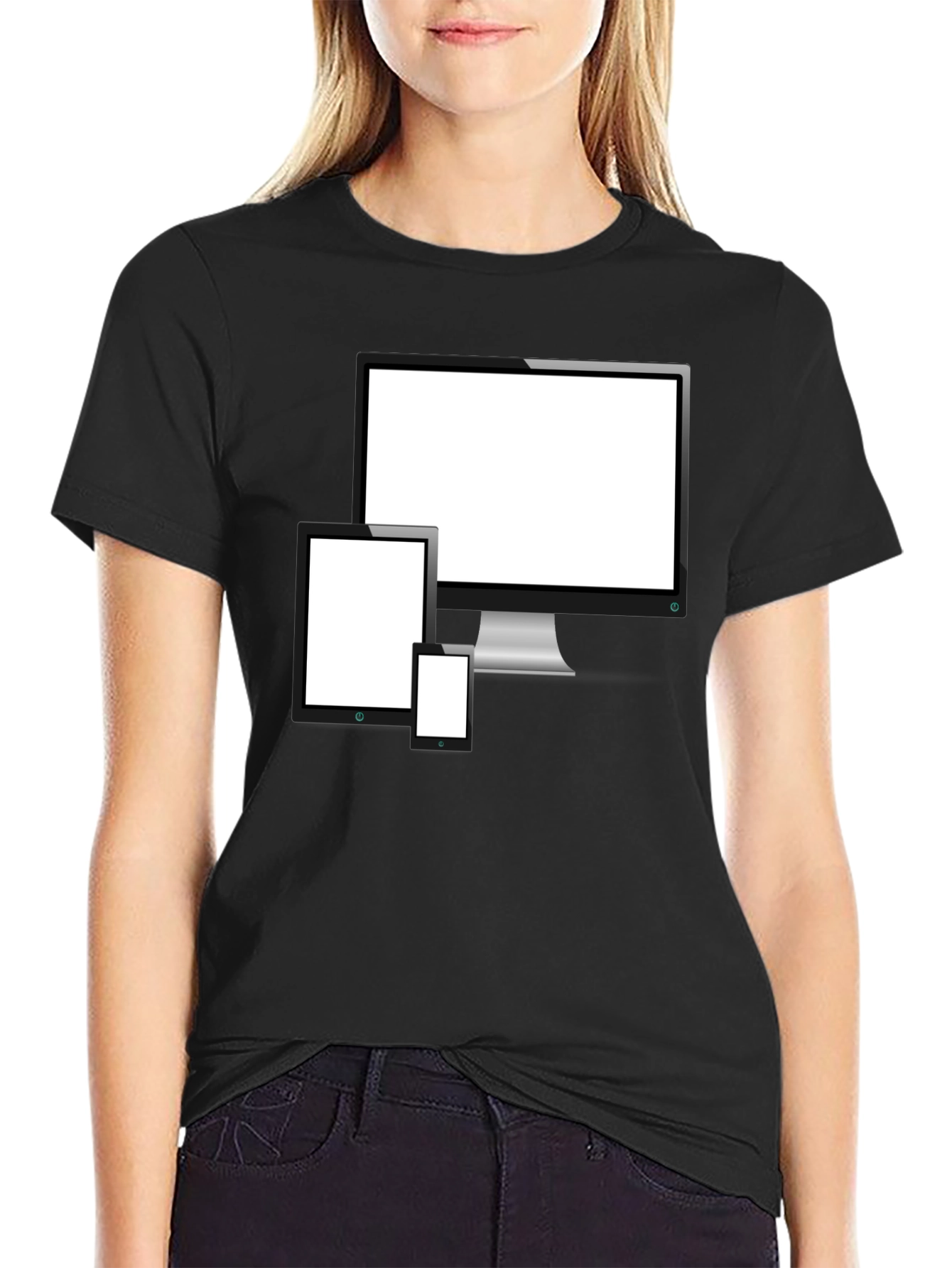 Tech Device Display T-Shirt | Black Graphic Tee