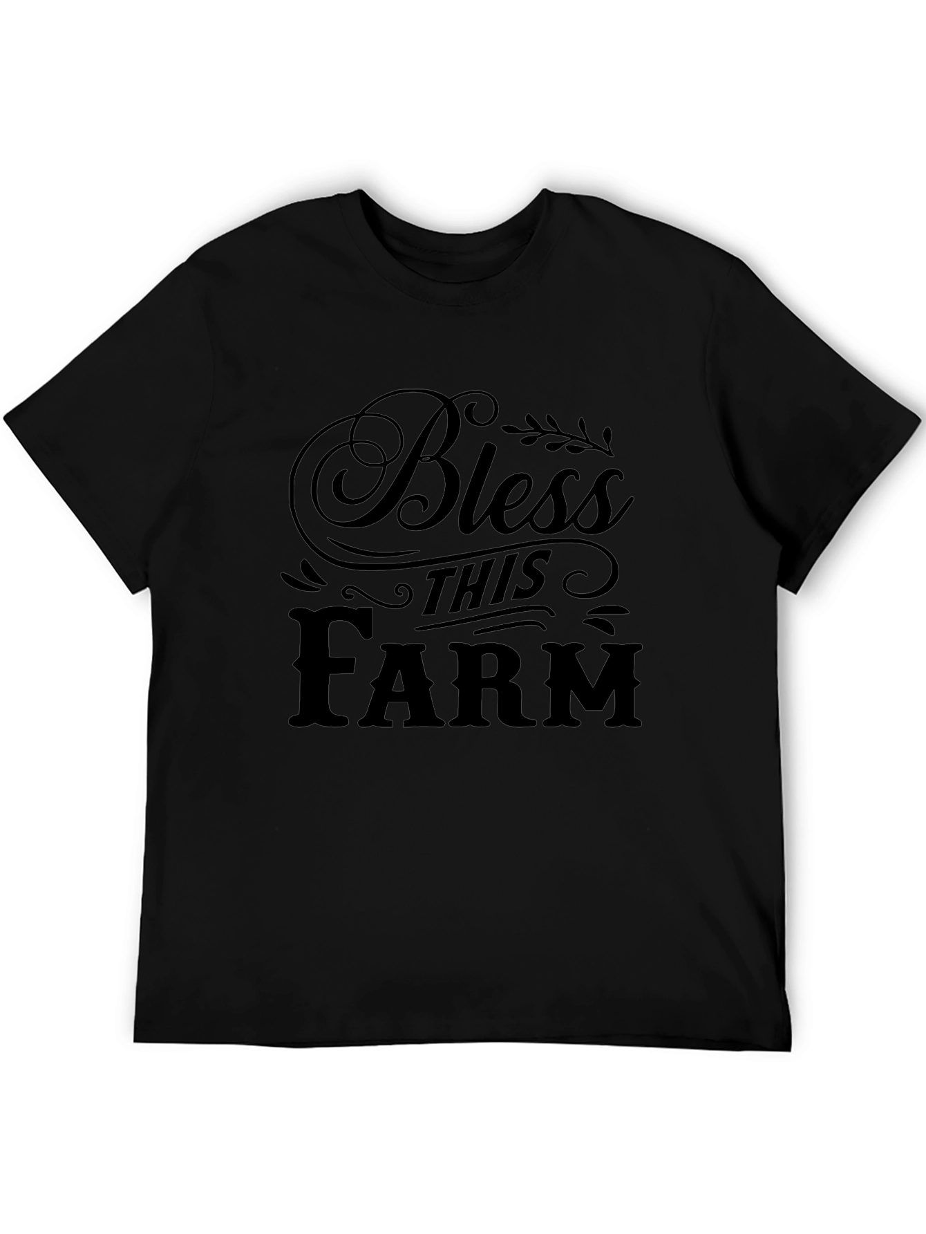 Bless This Farm Graphic T-Shirt - Black