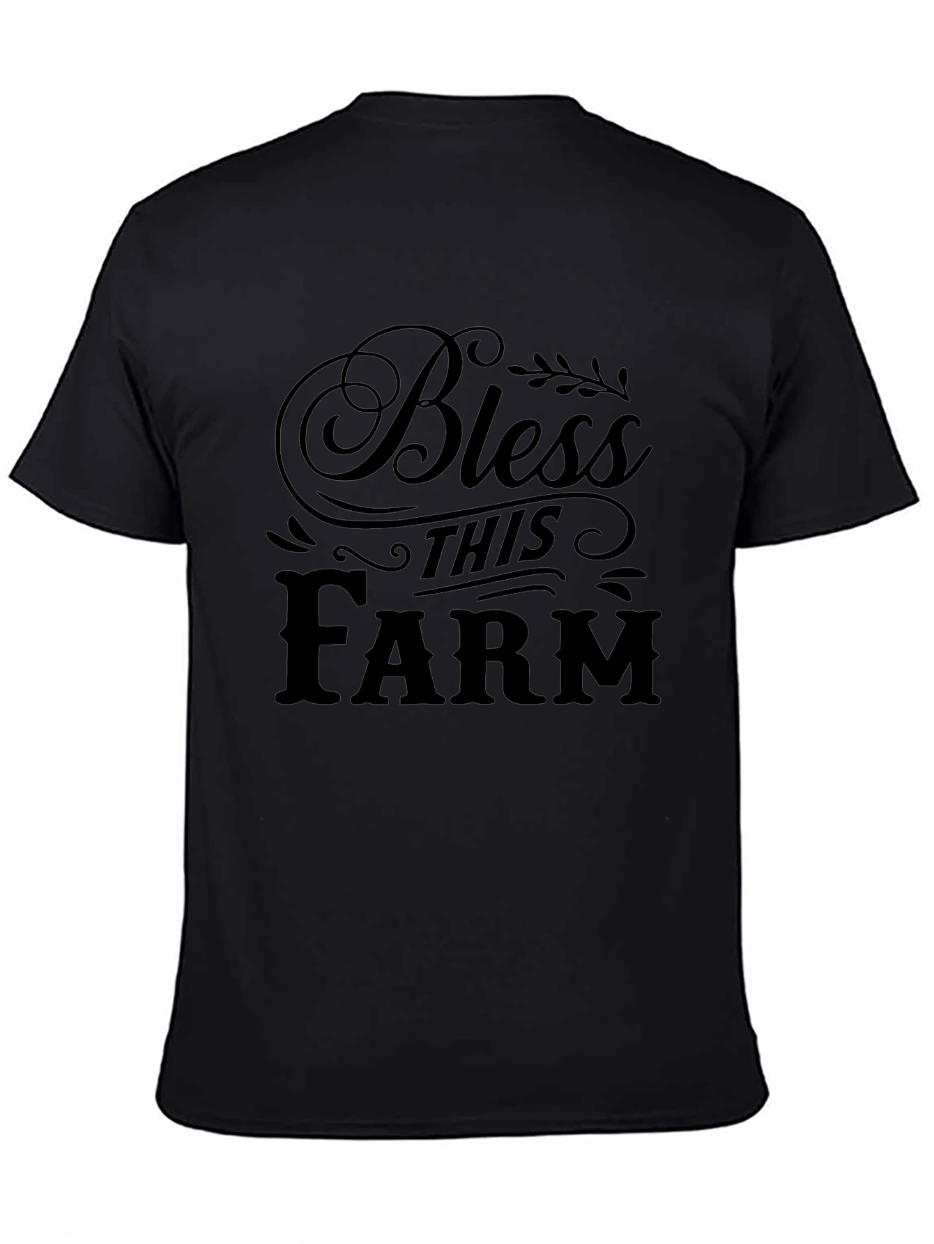 Bless This Farm Graphic T-Shirt - Black