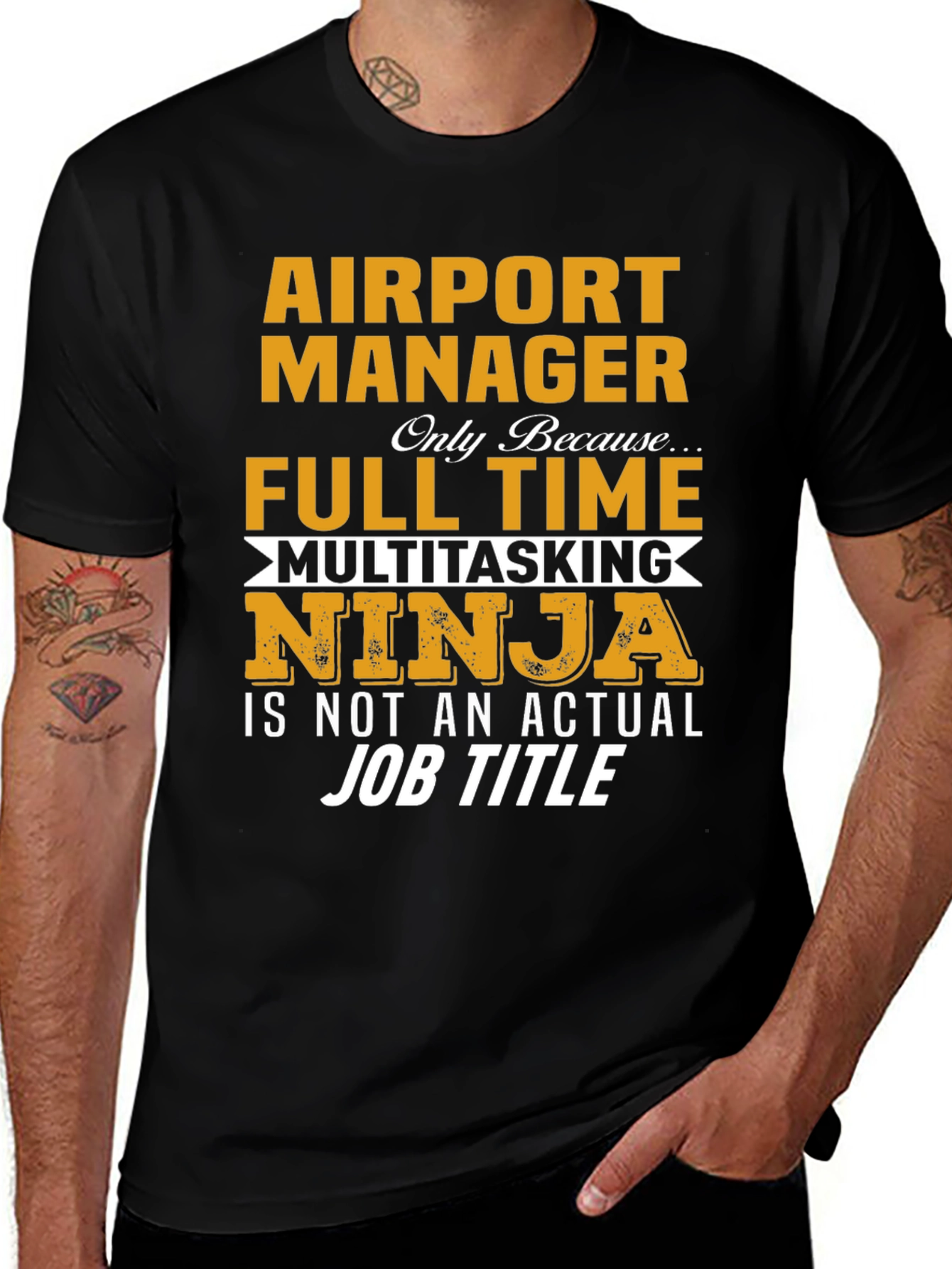 Airport Manager Multitasking Ninja Graphic Tee