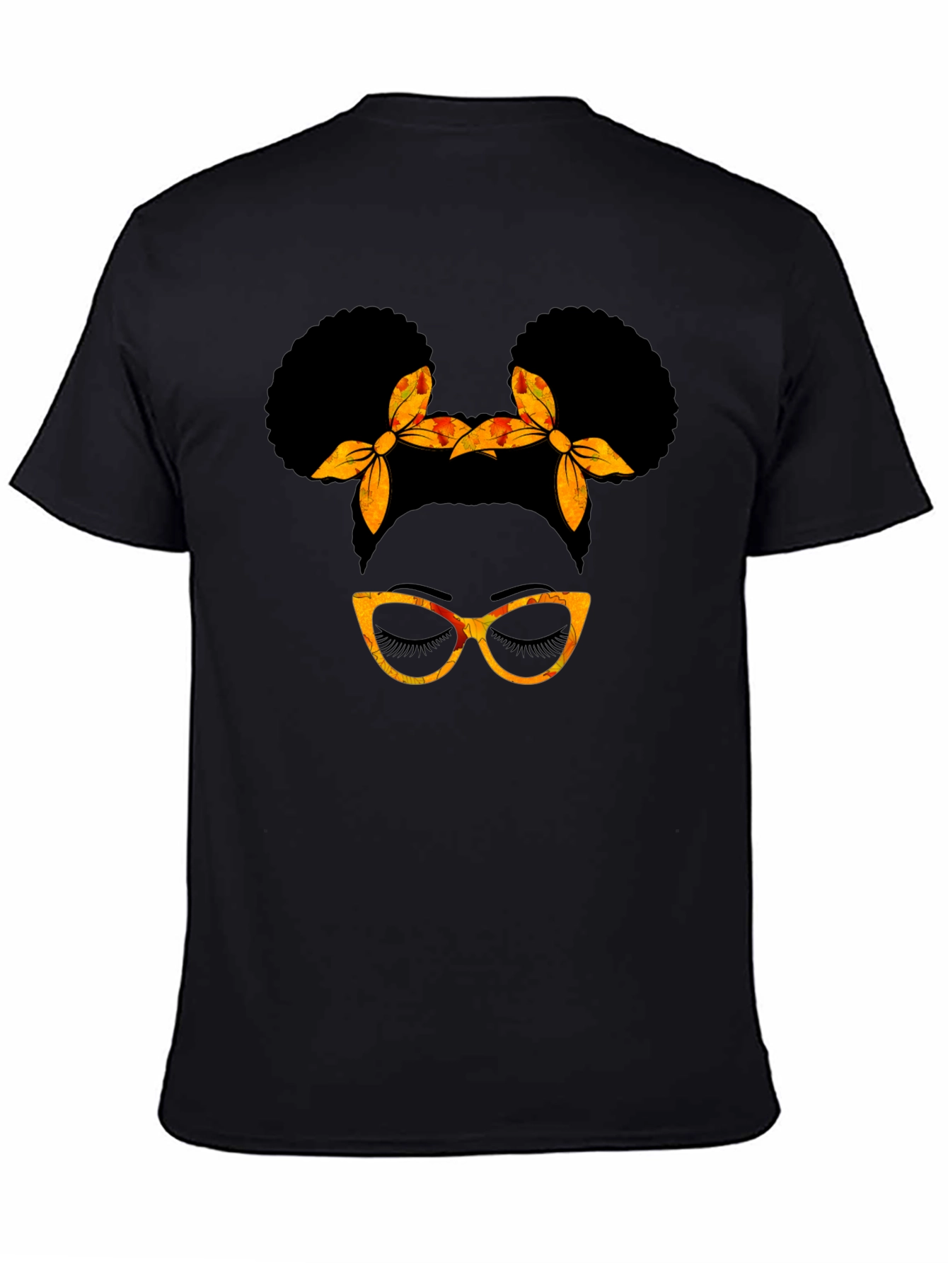 Black Afro Puff Glasses T-Shirt