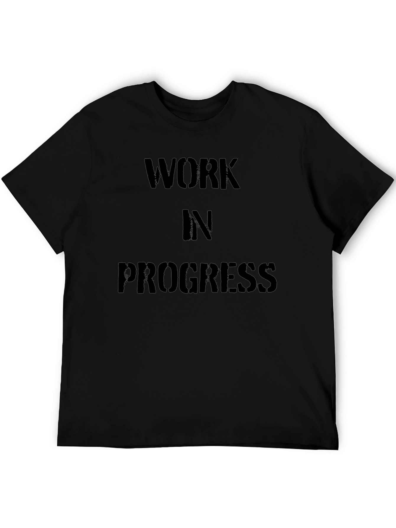 Work In Progress Black Cotton Graphic T-Shirt