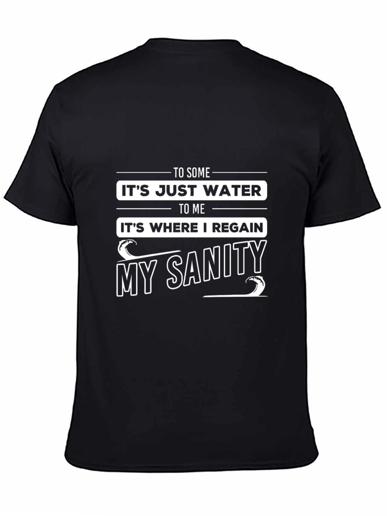 Water Sanity Black Graphic T-Shirt