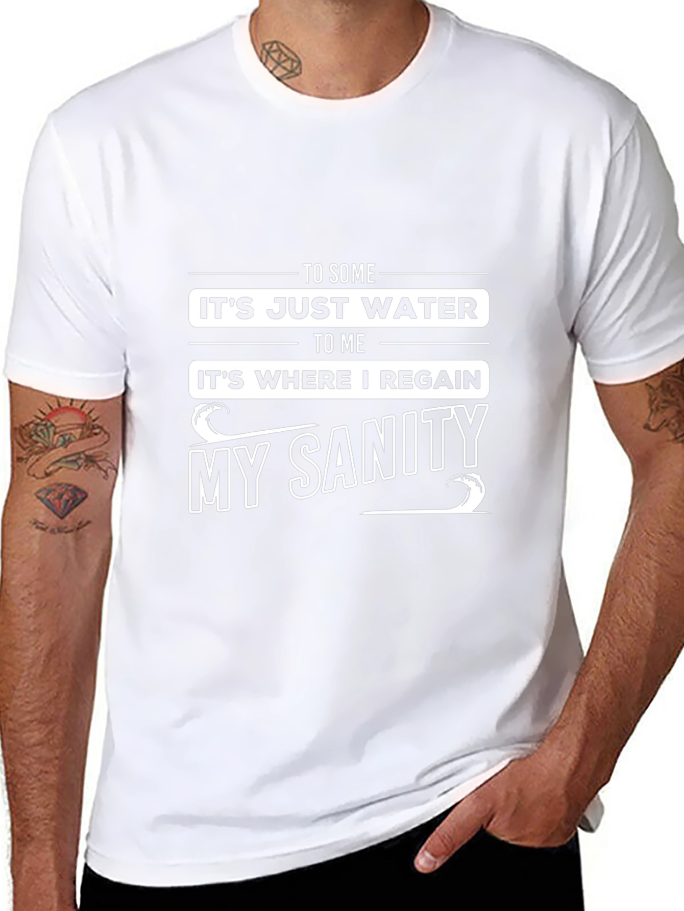 Water Sanity Black Graphic T-Shirt