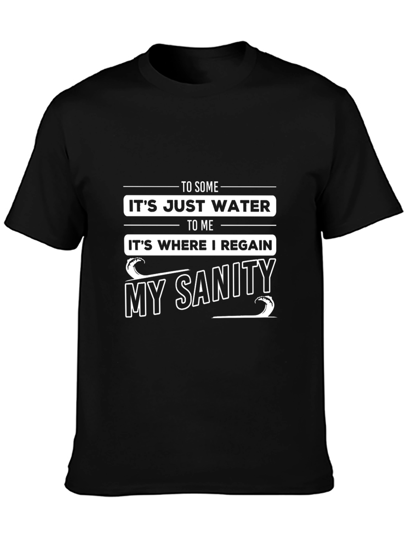 Water Sanity Black Graphic T-Shirt