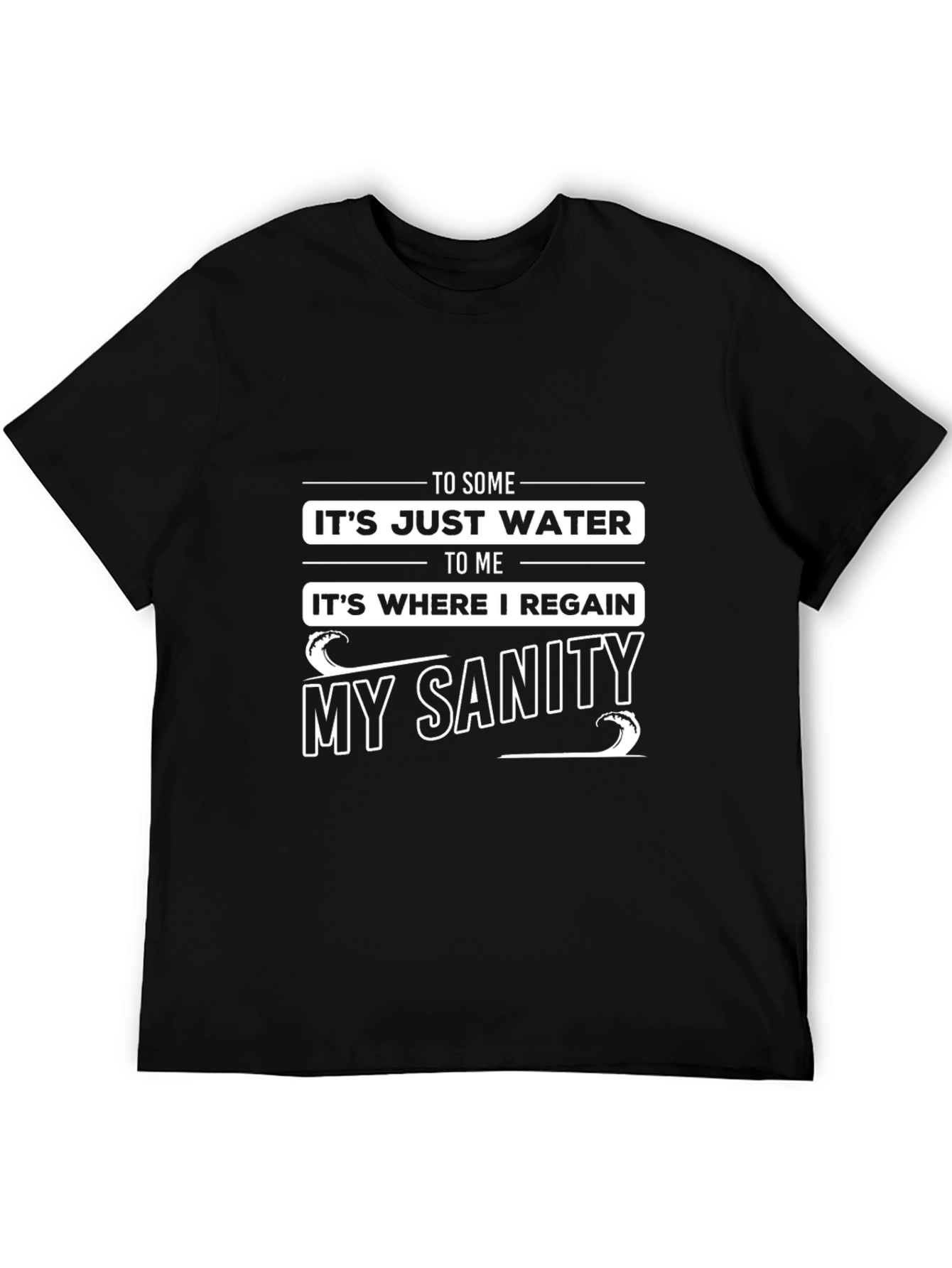 Water Sanity Black Graphic T-Shirt
