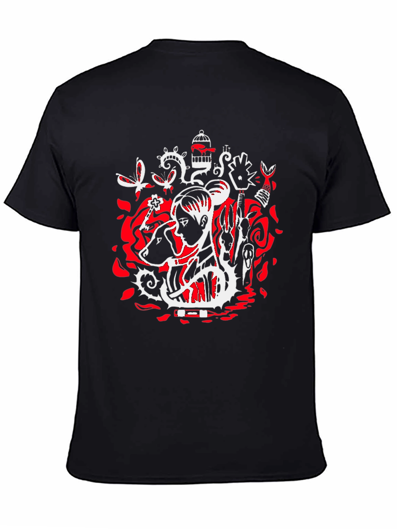 Artistic Graphic Tee - Black Unisex T-Shirt
