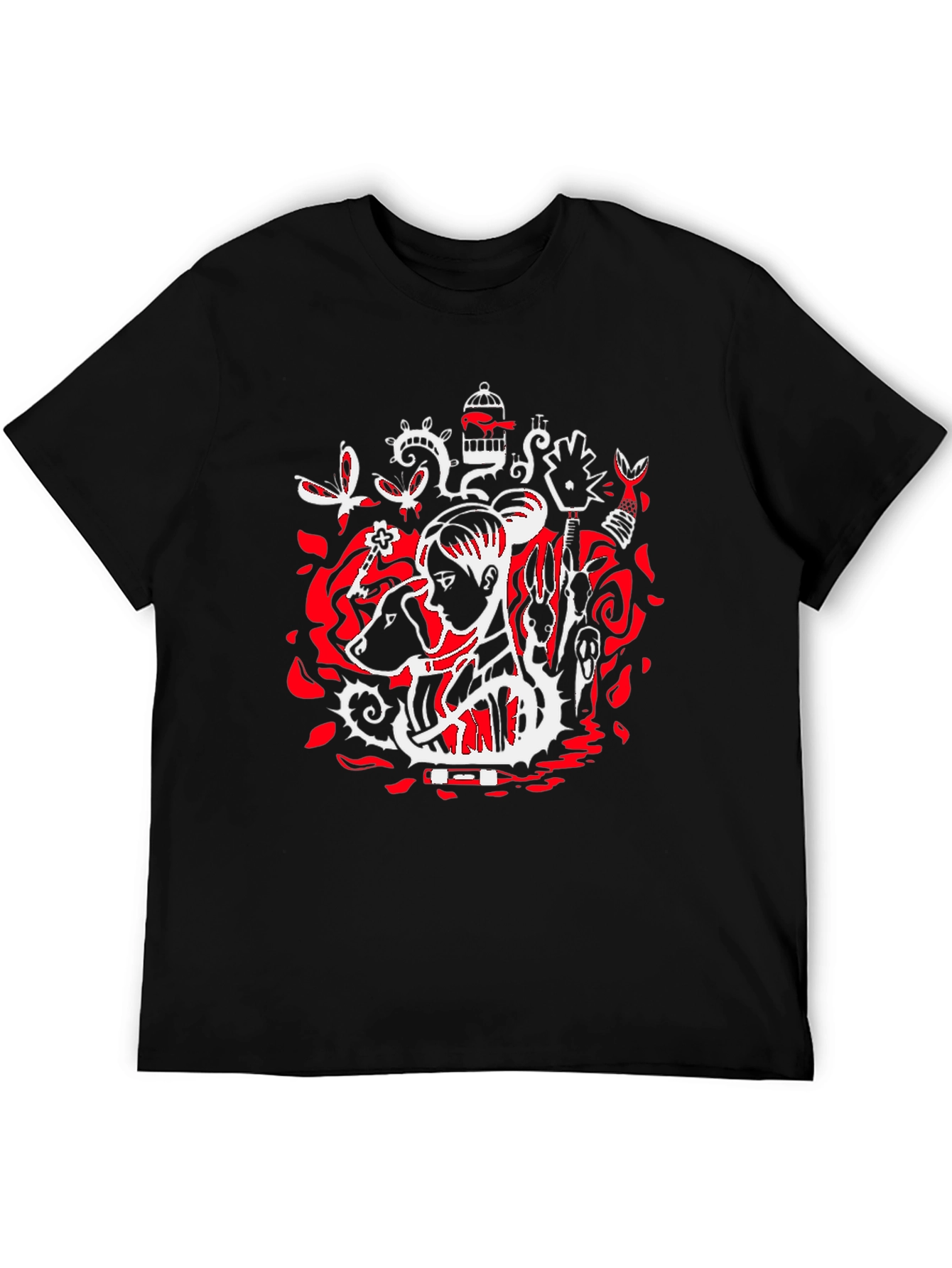 Artistic Graphic Tee - Black Unisex T-Shirt