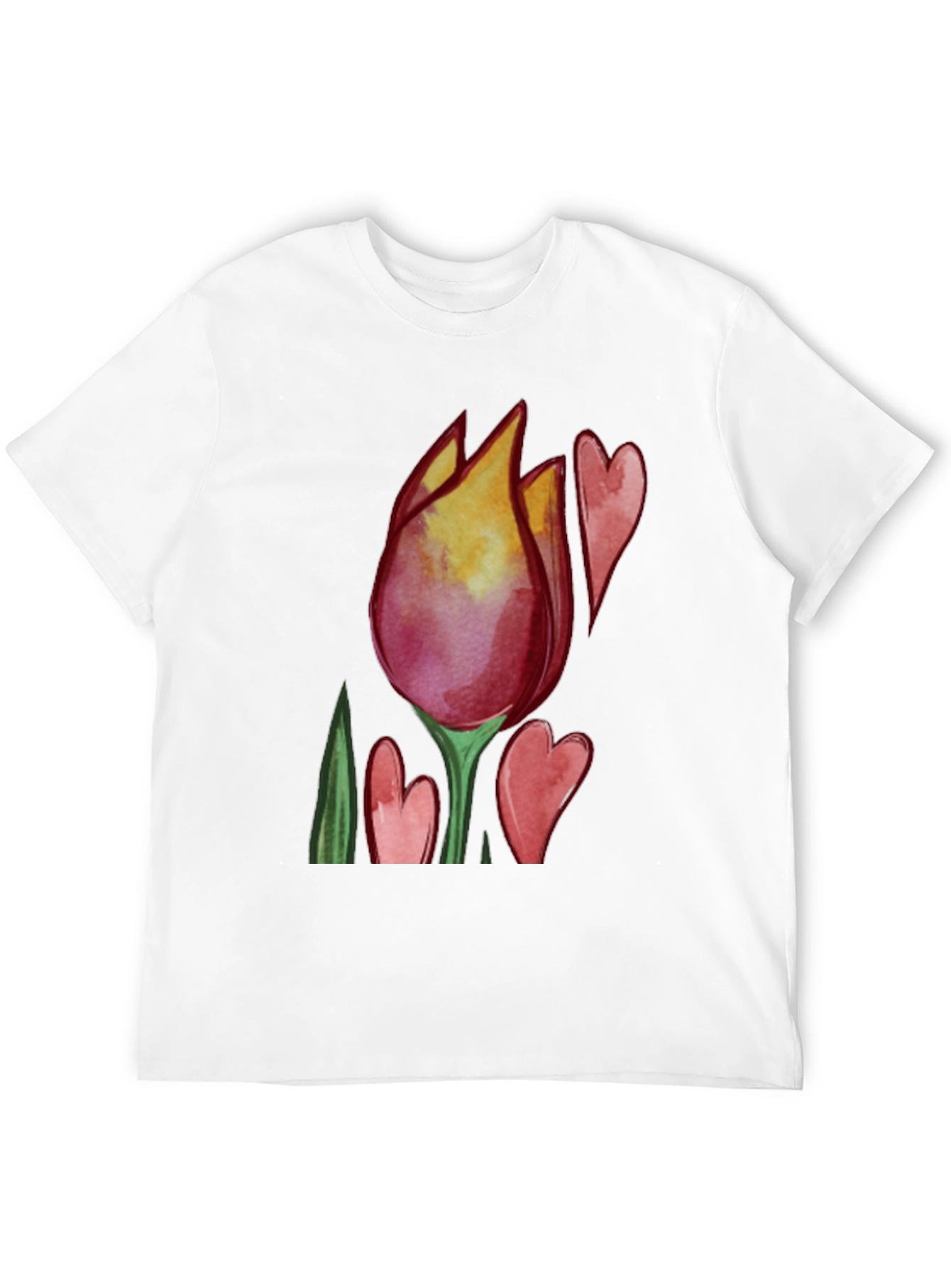 Tulip Heart Graphic Black T-Shirt