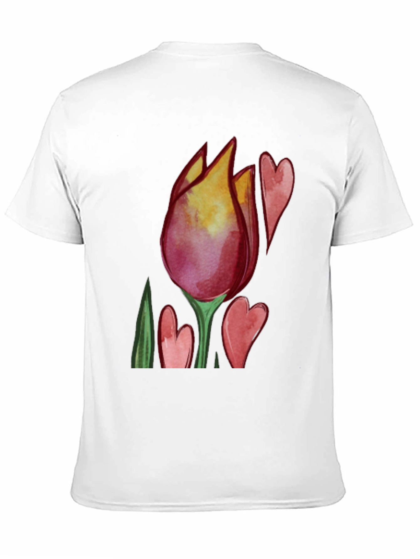 Tulip Heart Graphic Black T-Shirt