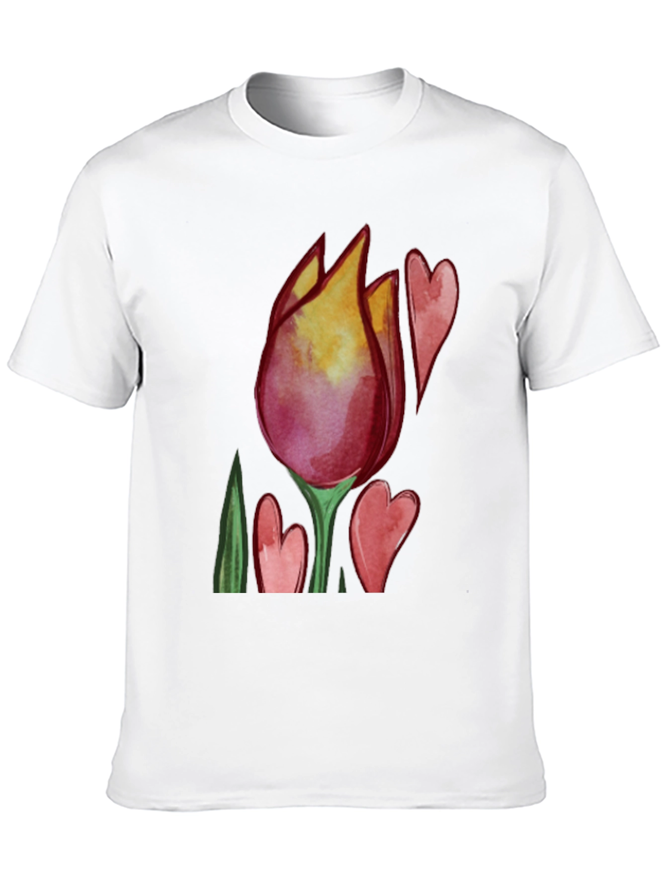 Tulip Heart Graphic Black T-Shirt