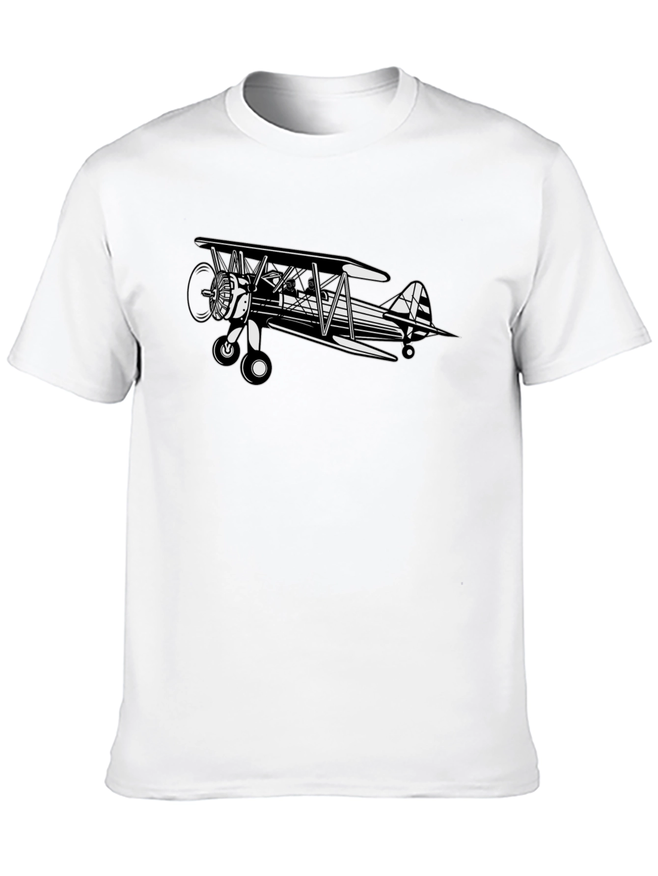 Biplane Graphic Tee - Classic Aviation Style