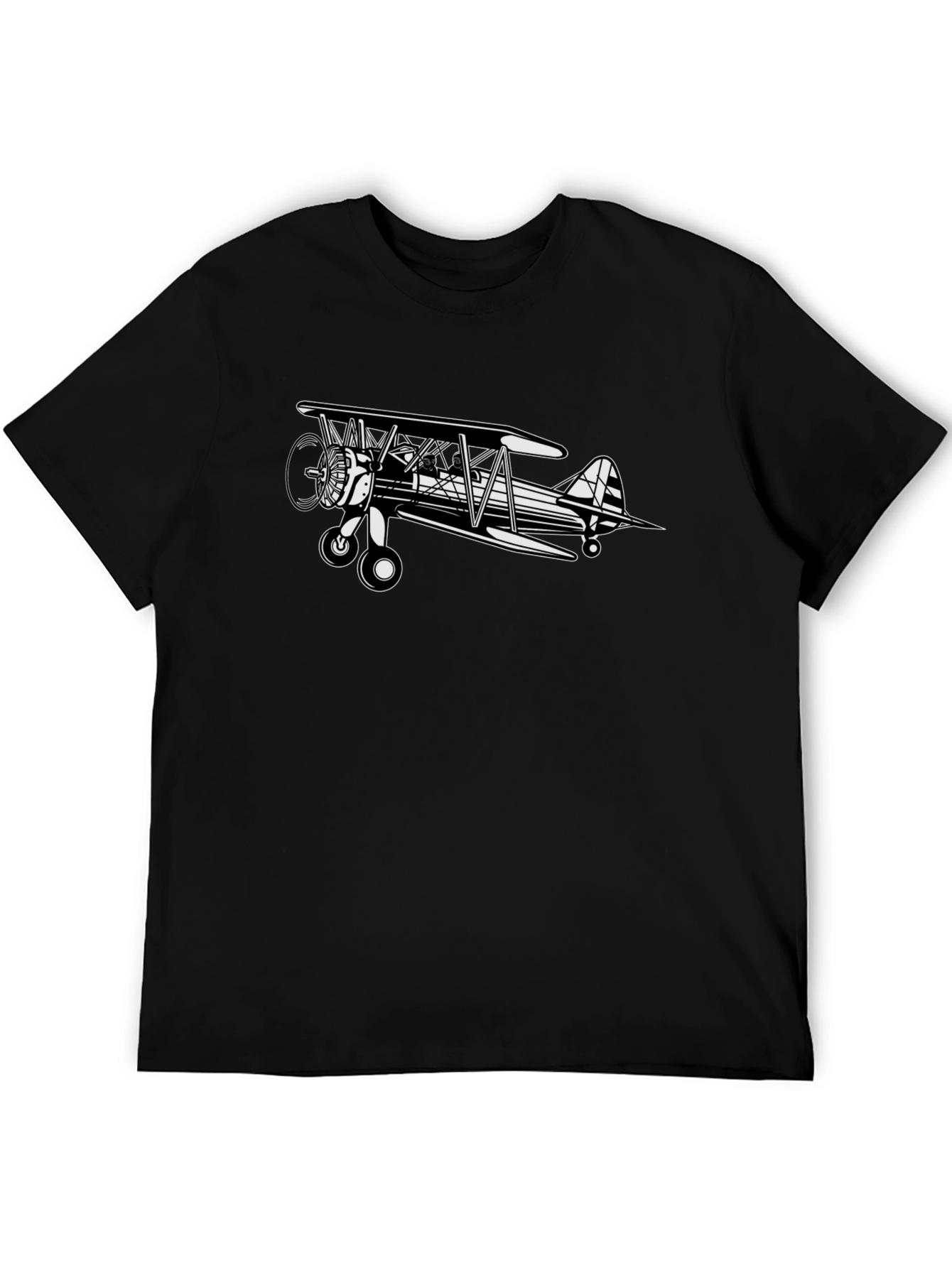 Biplane Graphic Tee - Classic Aviation Style