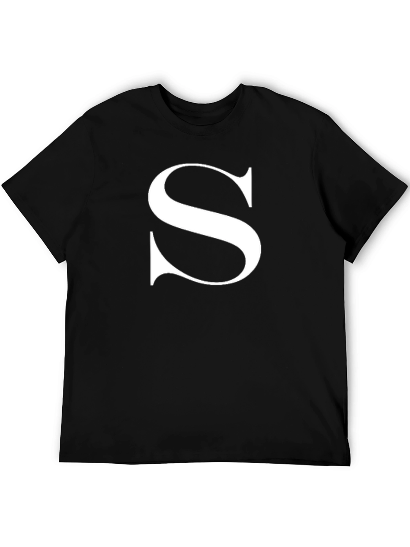 Bold Initial S Black T-Shirt