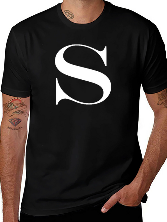 Bold Initial S Black T-Shirt