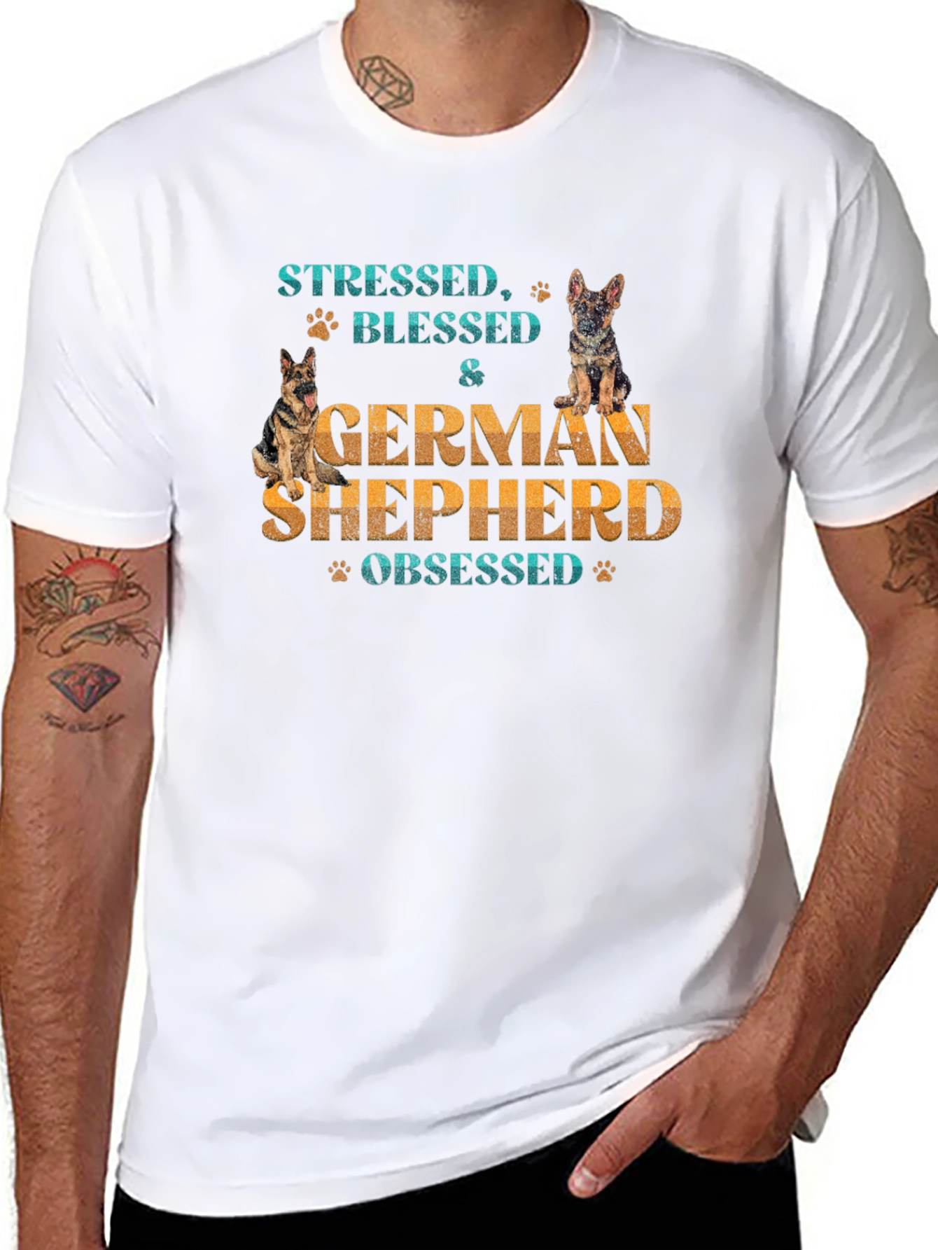 Stressed Blessed & German Shepherd Obsessed Tee