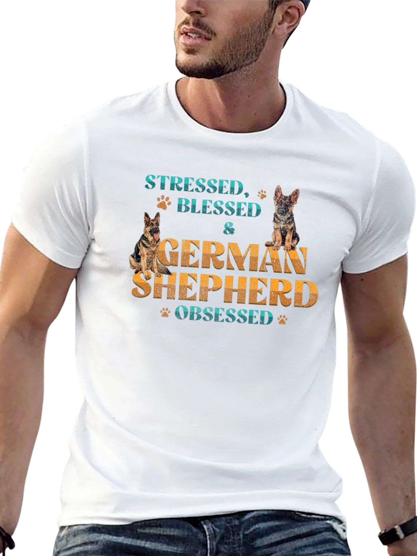 Stressed Blessed & German Shepherd Obsessed Tee