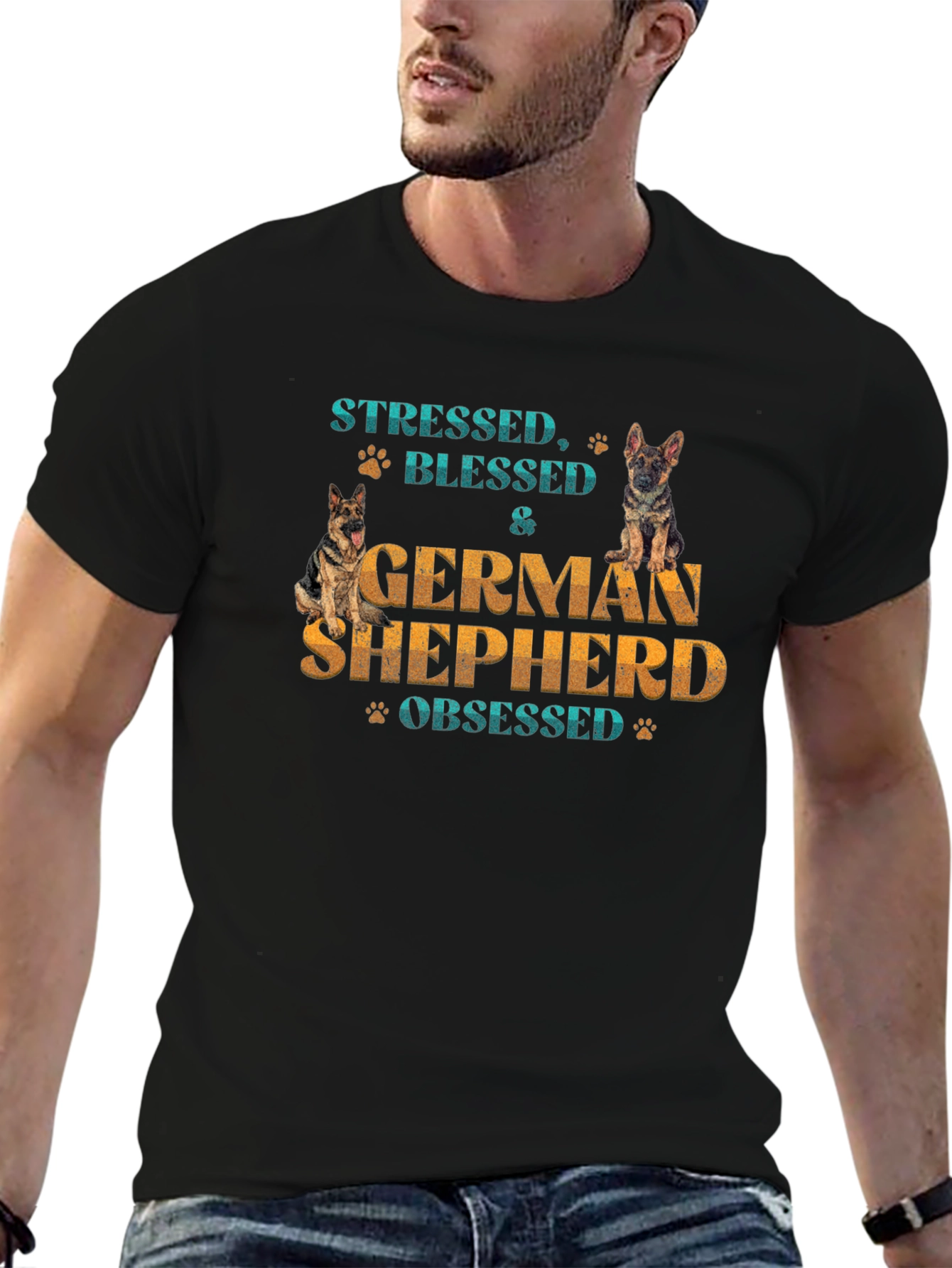 Stressed Blessed & German Shepherd Obsessed Tee