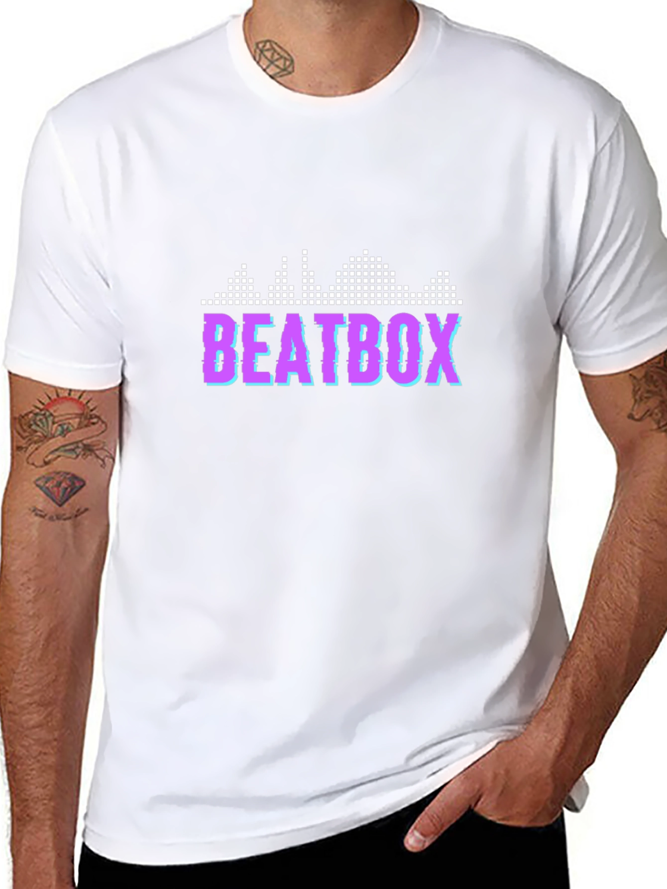 Beatbox Graphic Tee - Black Cotton Short Sleeve