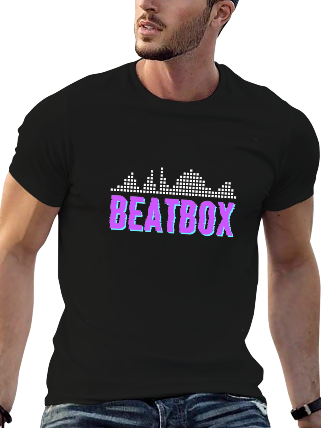 Beatbox Graphic Tee - Black Cotton Short Sleeve