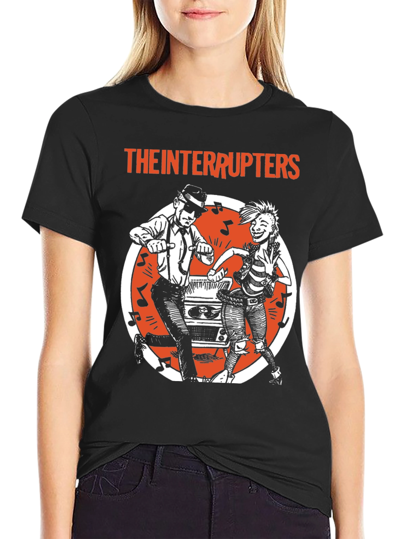The Interrupters Band Graphic Tee - Black Cotton