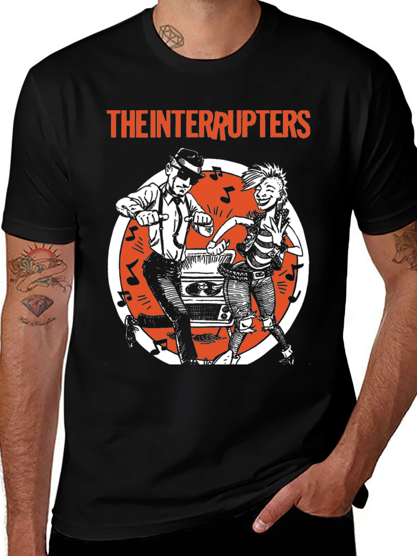 The Interrupters Band Graphic Tee - Black Cotton