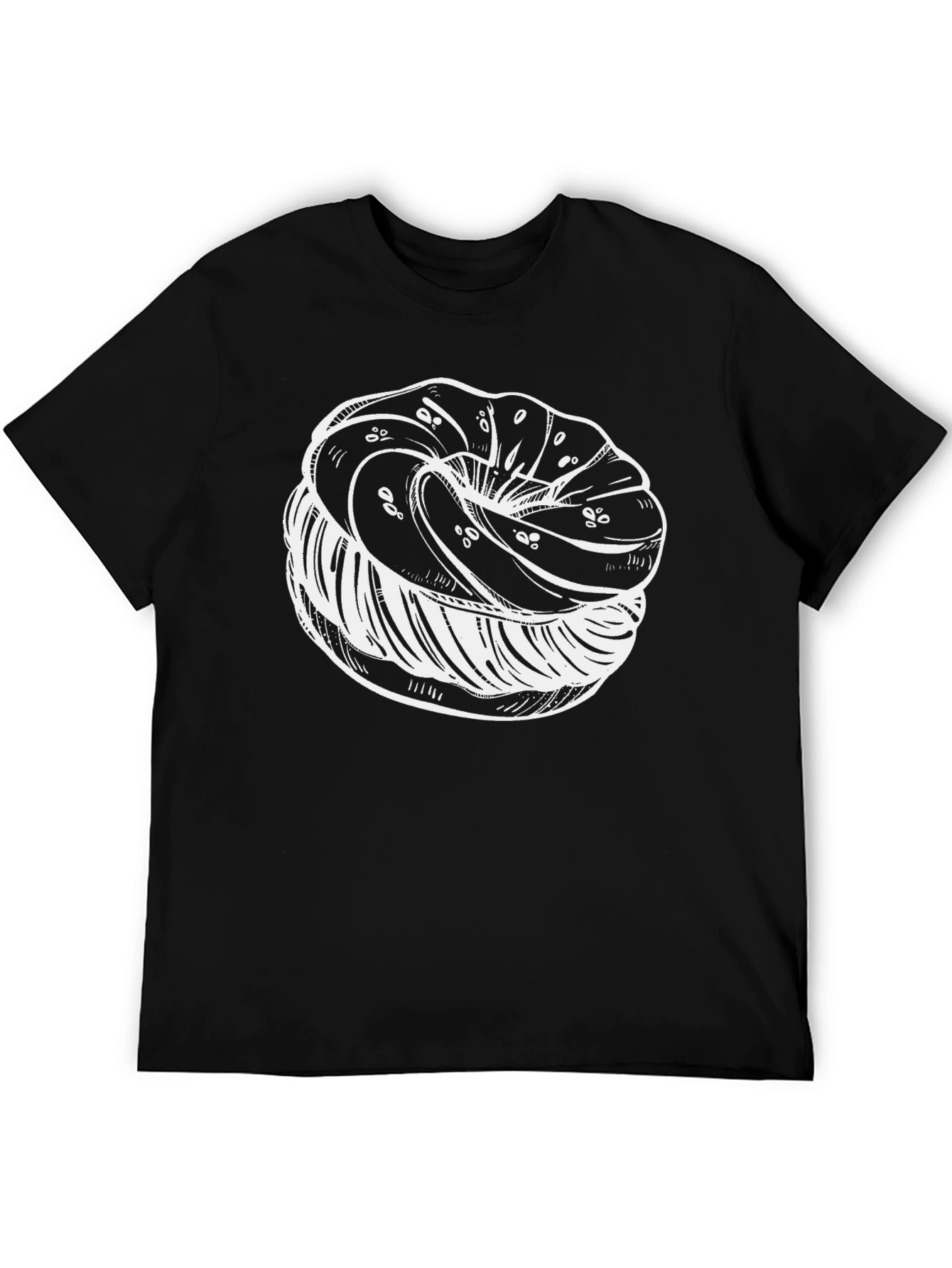 Black T-Shirt with Doughnut Graphic