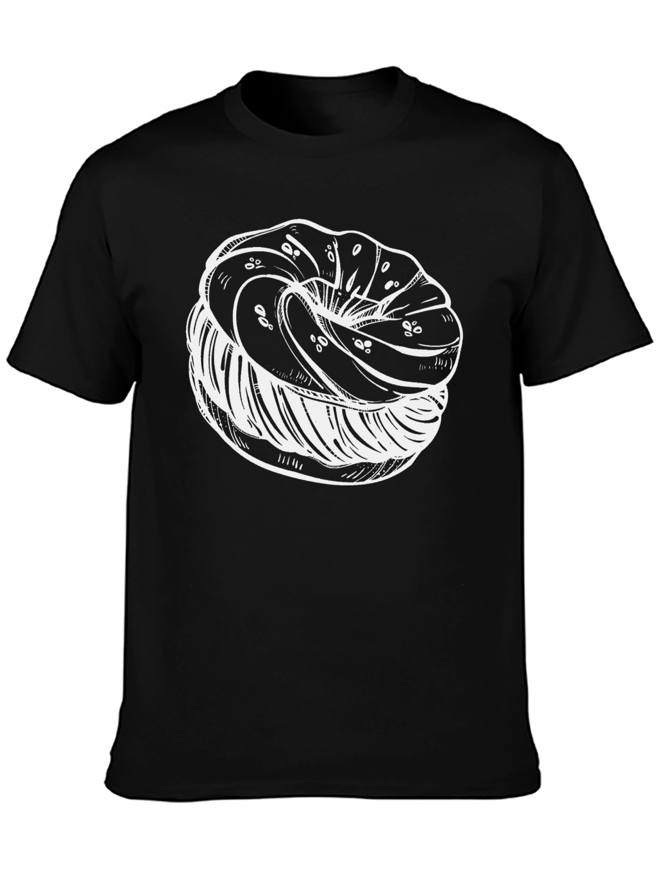 Black T-Shirt with Doughnut Graphic