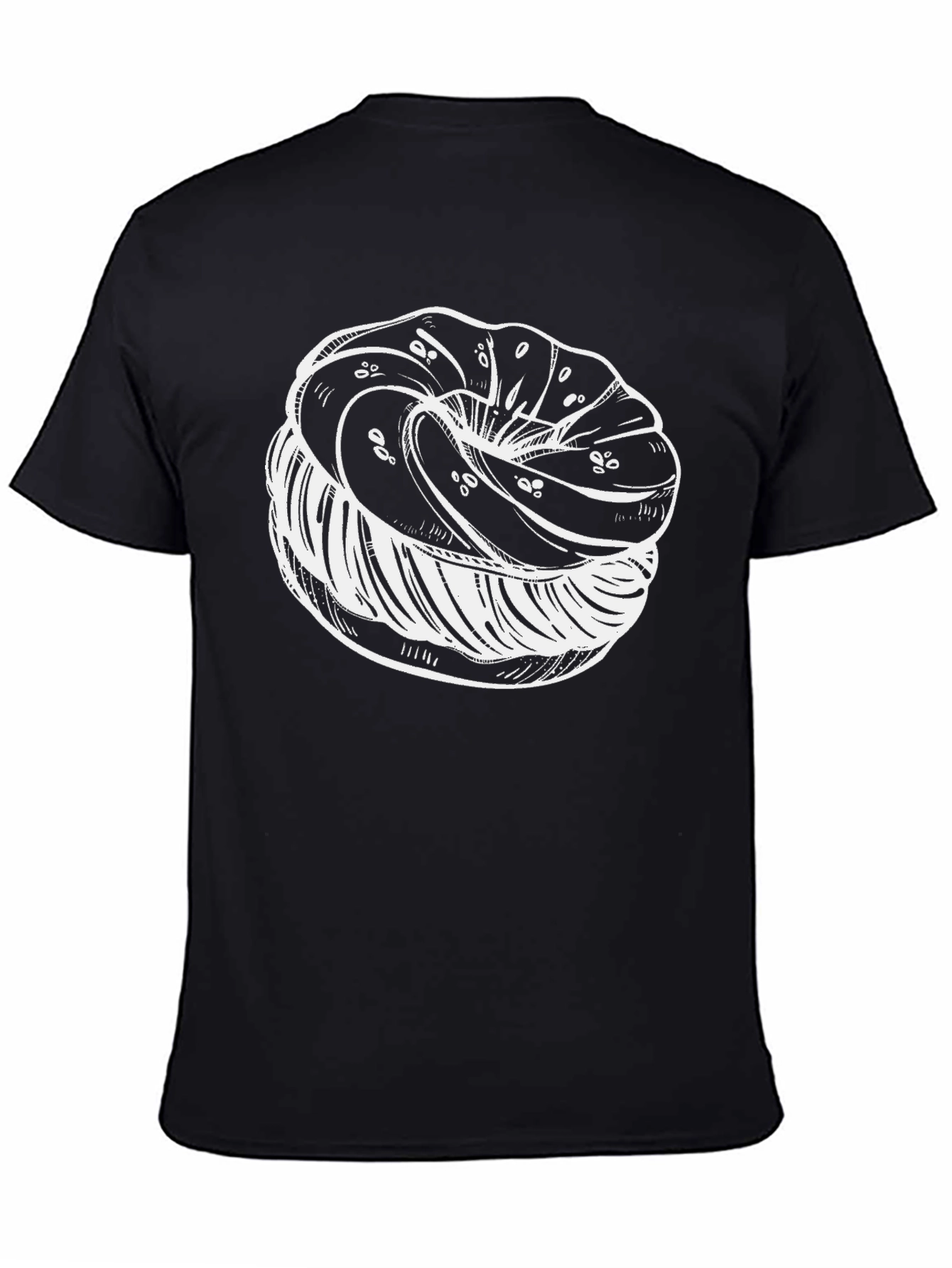 Black T-Shirt with Doughnut Graphic