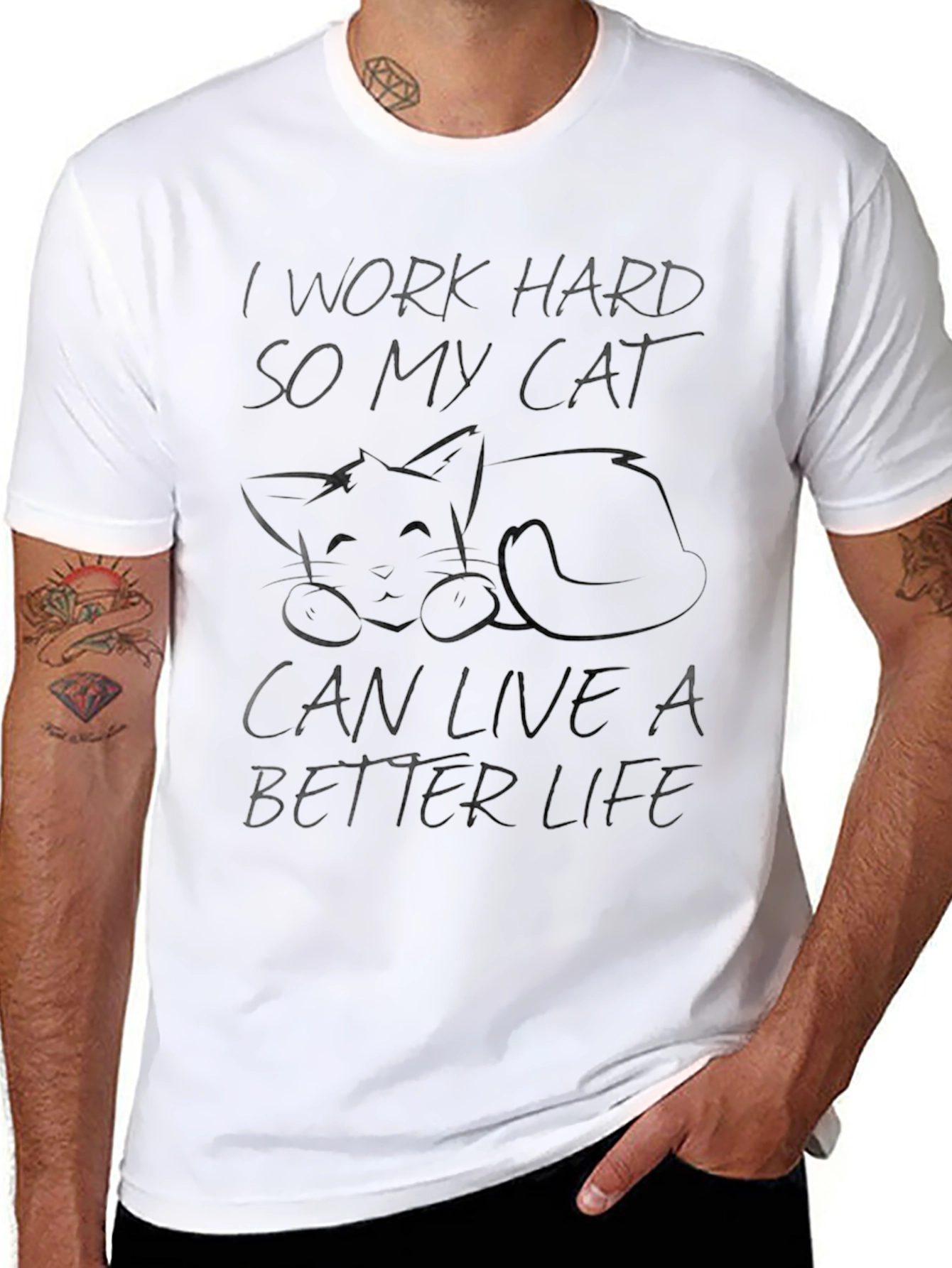 Work Hard For My Cat Graphic Tee
