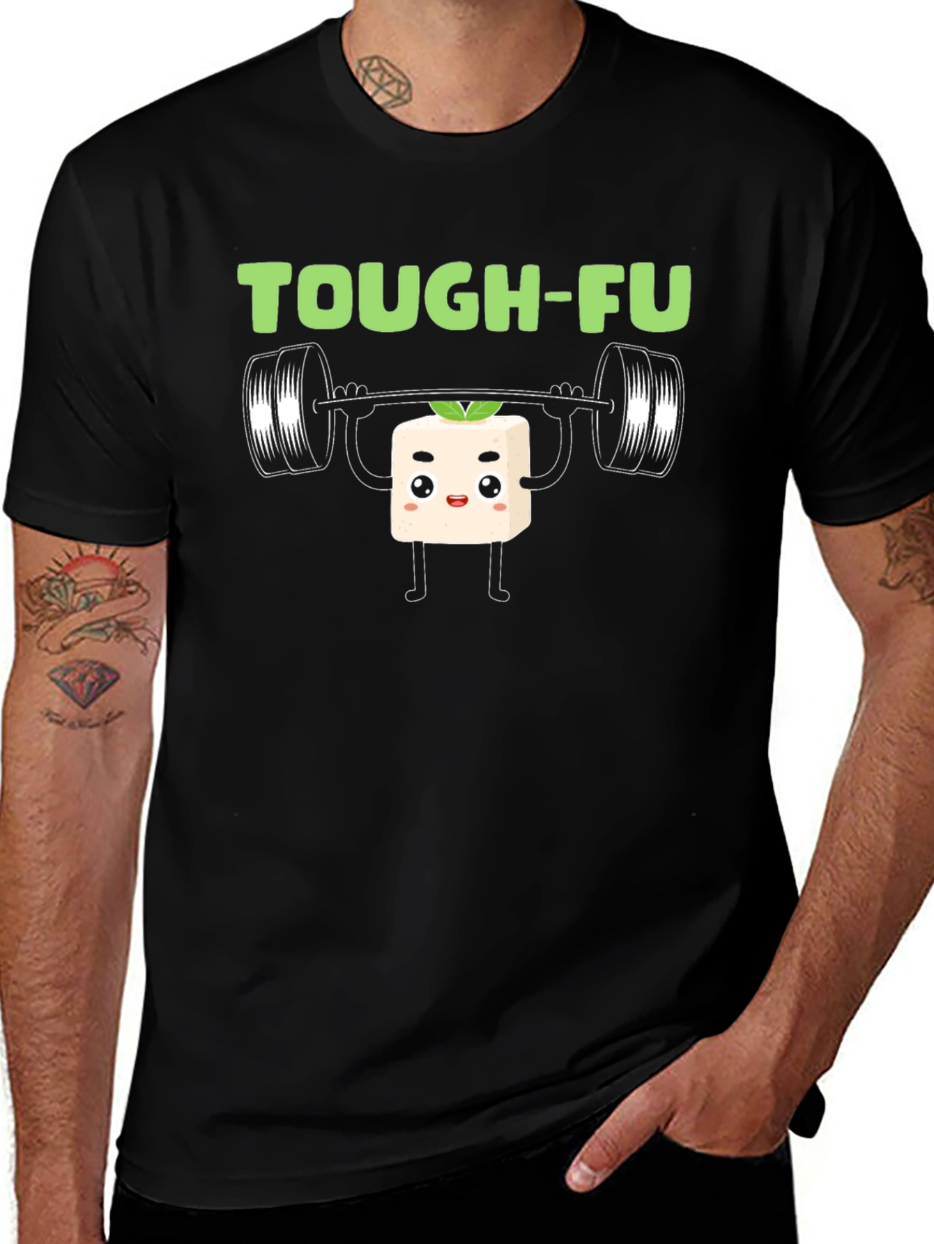 Tough-Fu Tofu Gym Workout Graphic Tee