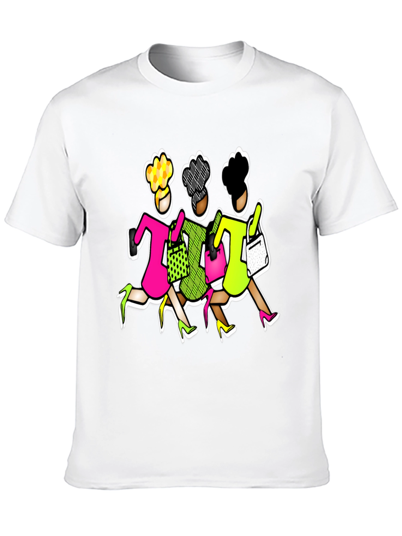 Stylish Shoppers Graphic Tee - Black Cotton