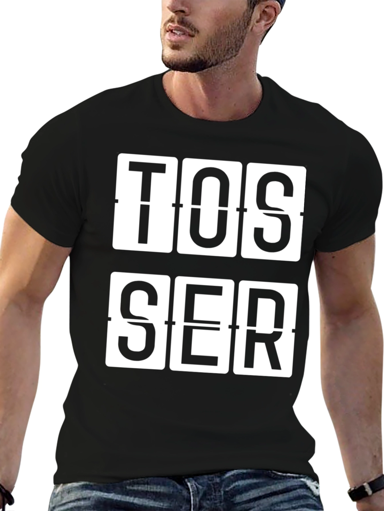 TOSSER Black Graphic Tee