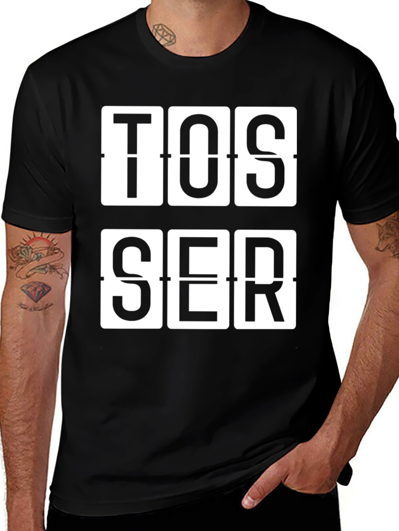 TOSSER Black Graphic Tee