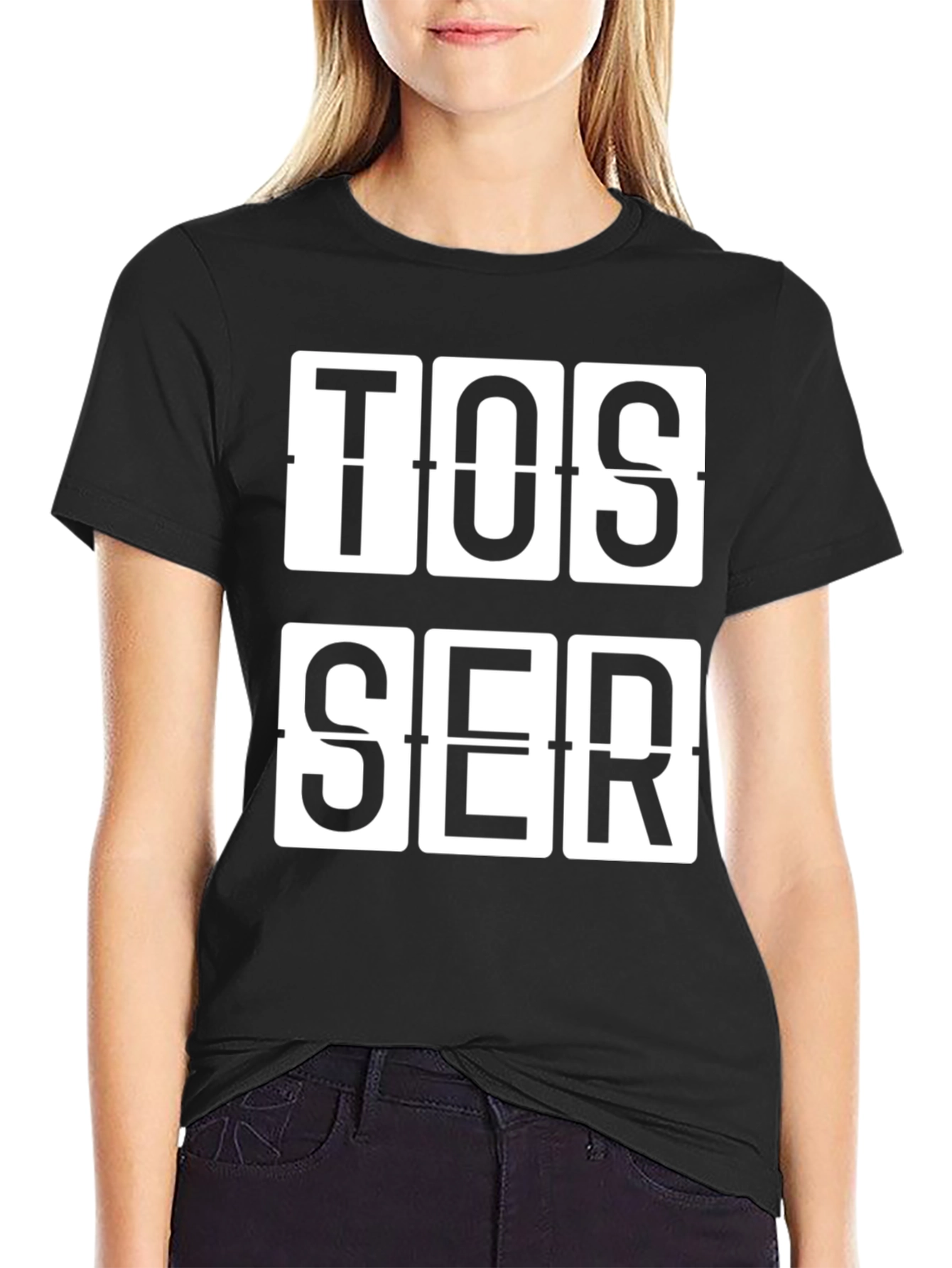 TOSSER Black Graphic Tee