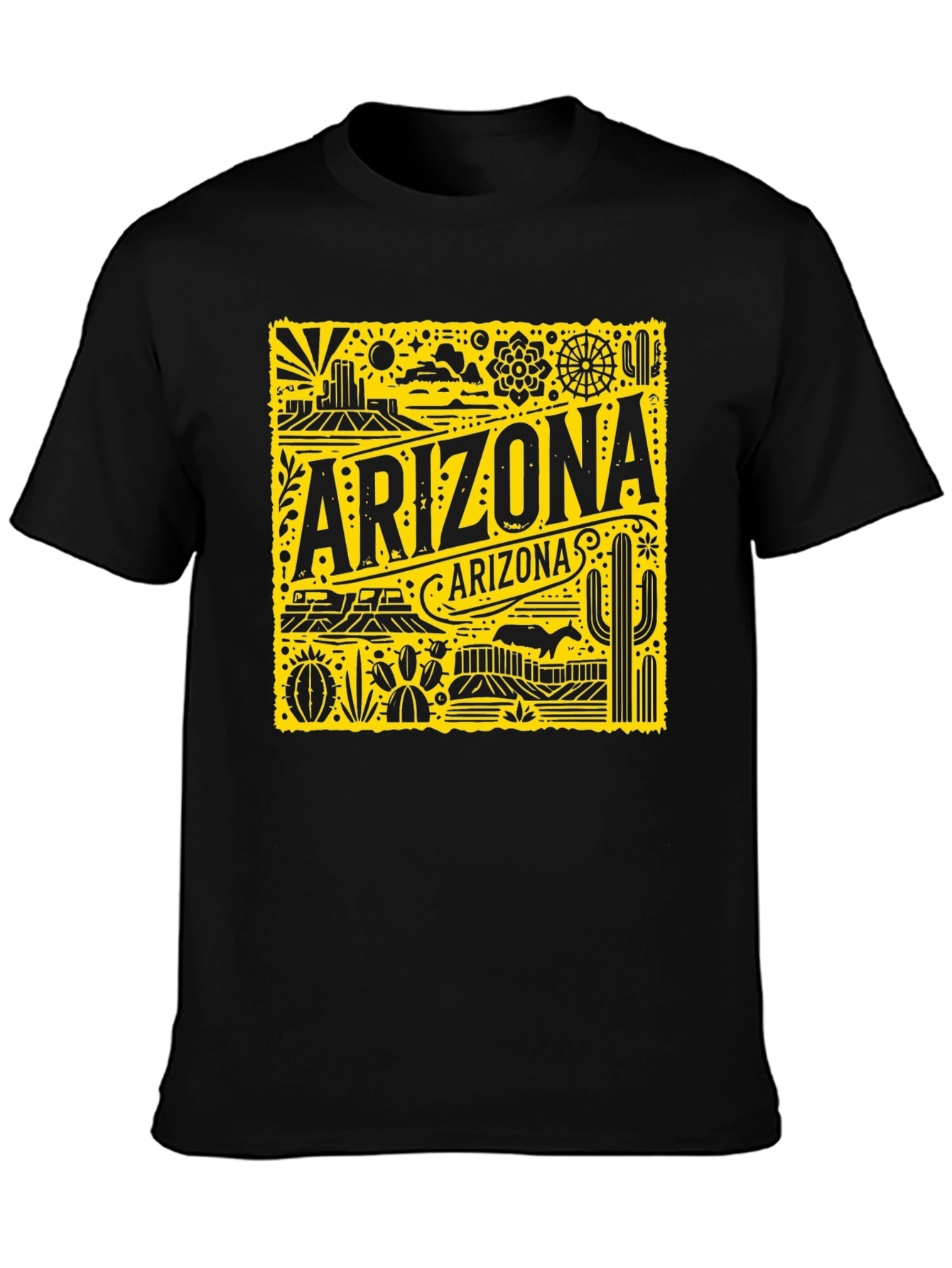 Arizona Graphic Print Black T-Shirt