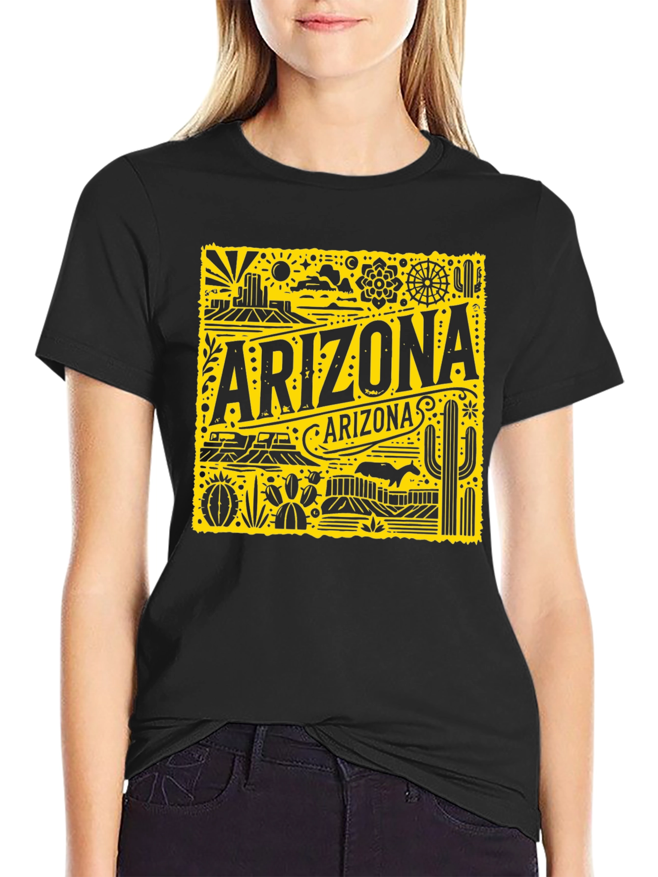 Arizona Graphic Print Black T-Shirt