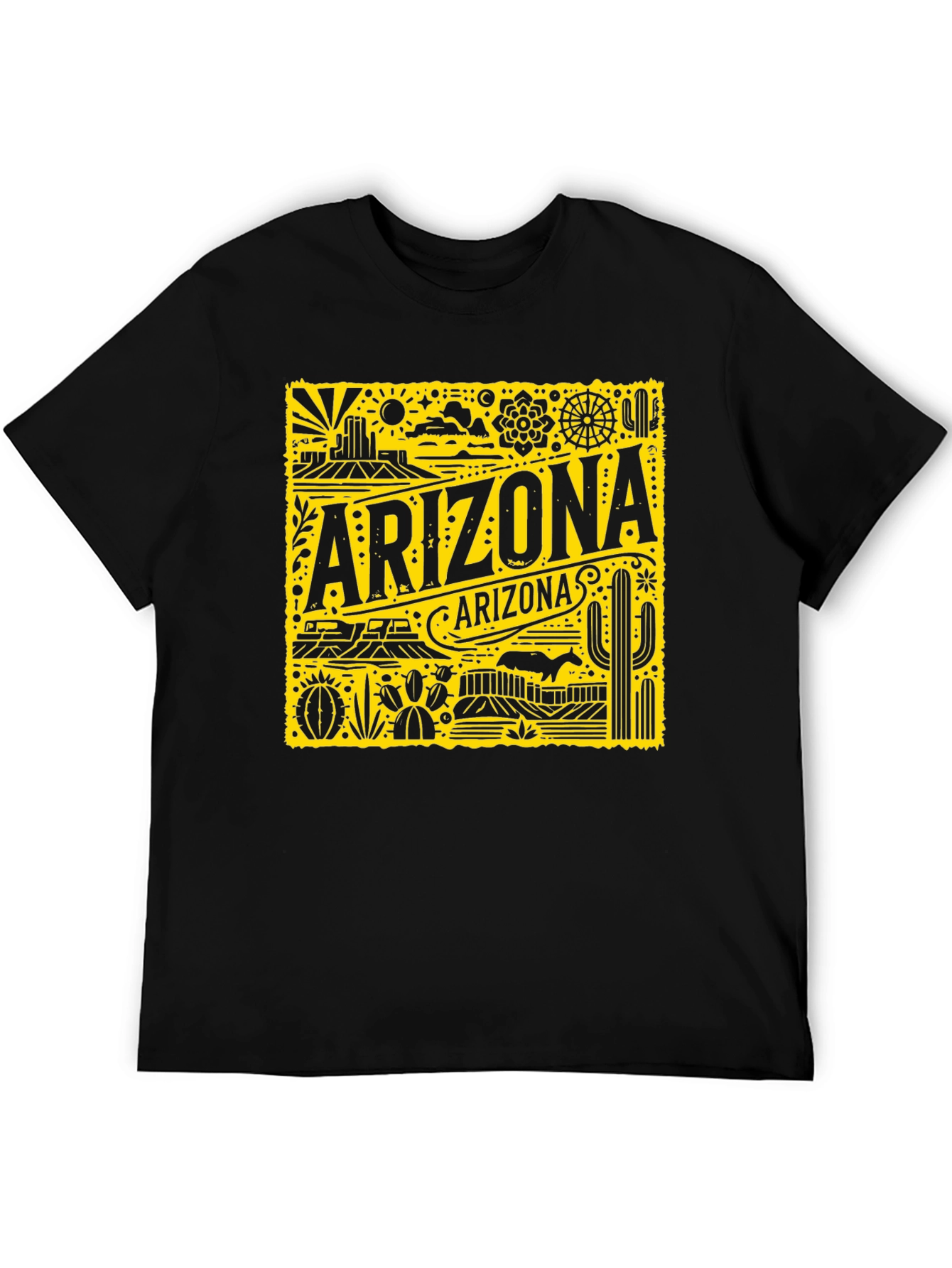 Arizona Graphic Print Black T-Shirt