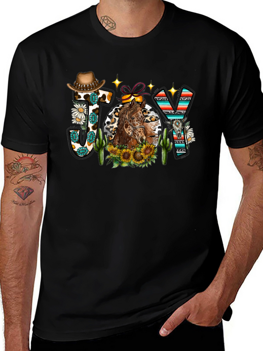 Western Horse JOY Graphic Tee - Casual Comfort