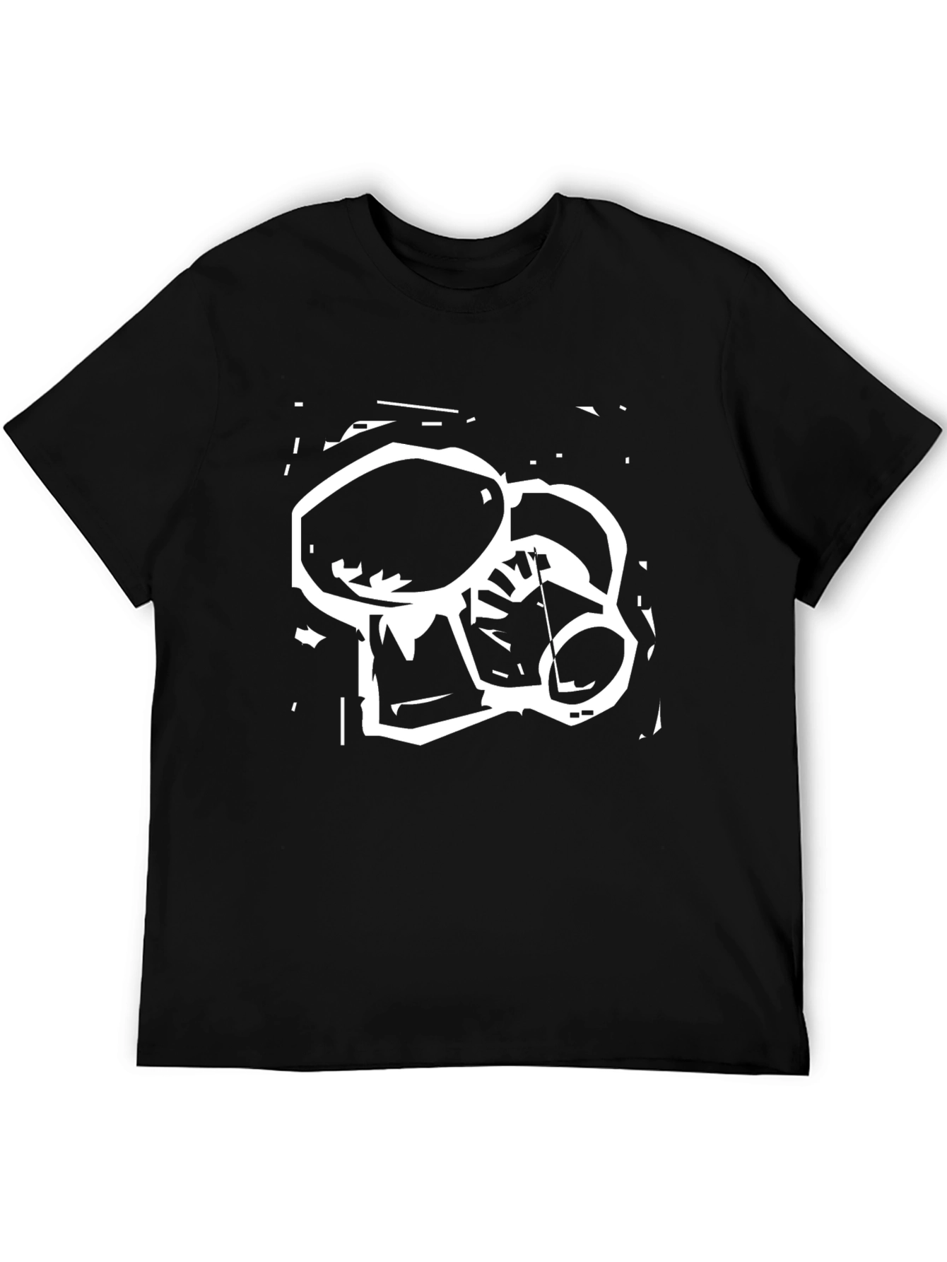 Abstract Graphic Print Black Tee