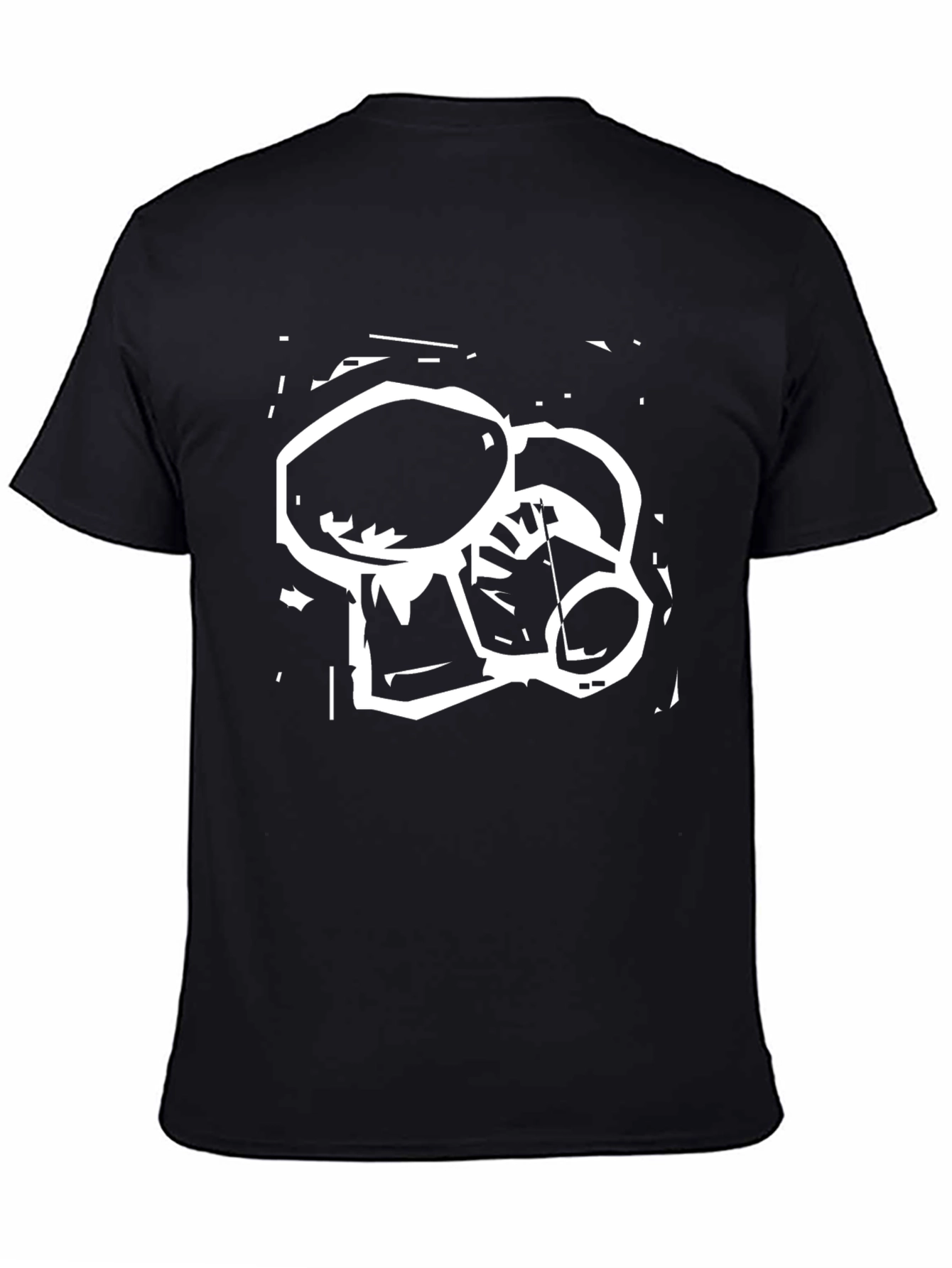 Abstract Graphic Print Black Tee
