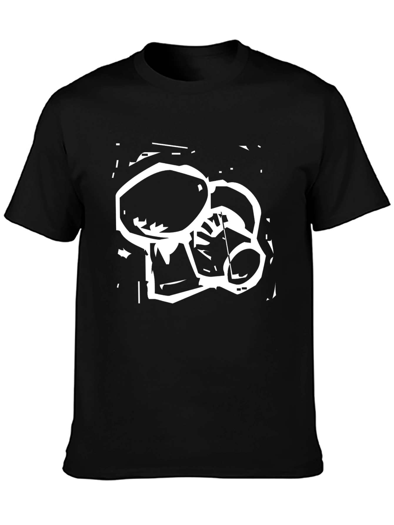 Abstract Graphic Print Black Tee