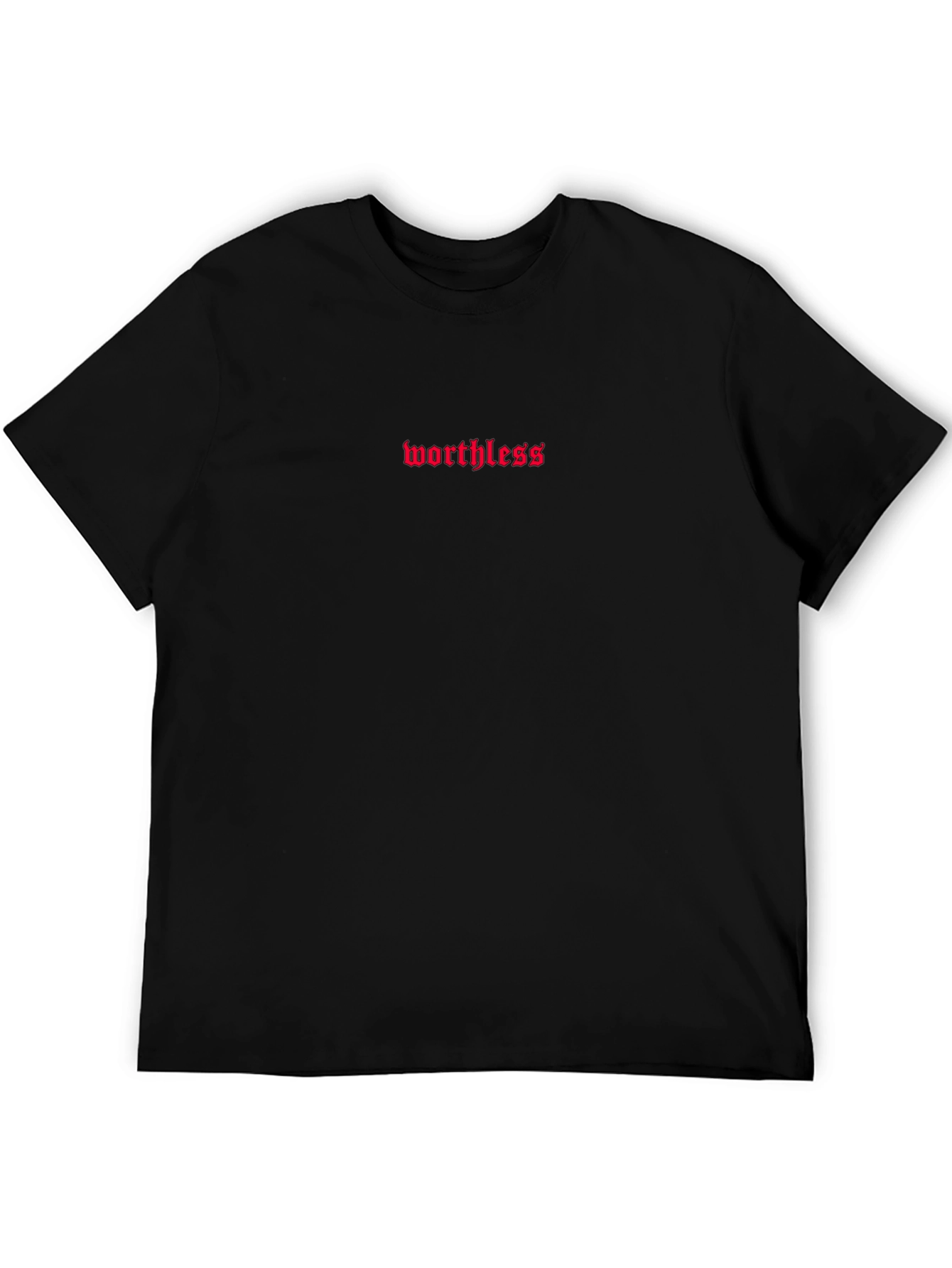Worthless Embroidered Black T-Shirt
