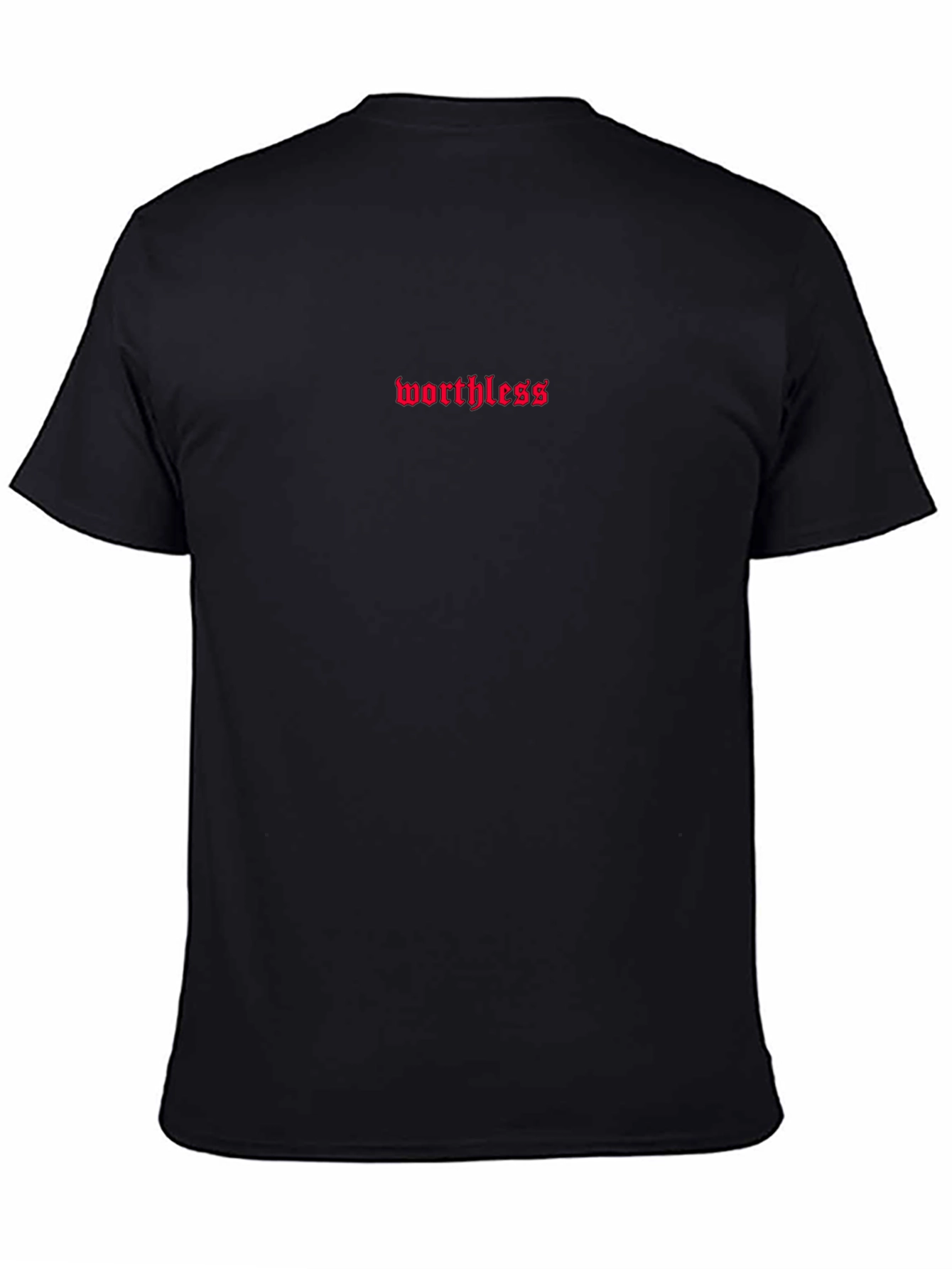 Worthless Embroidered Black T-Shirt