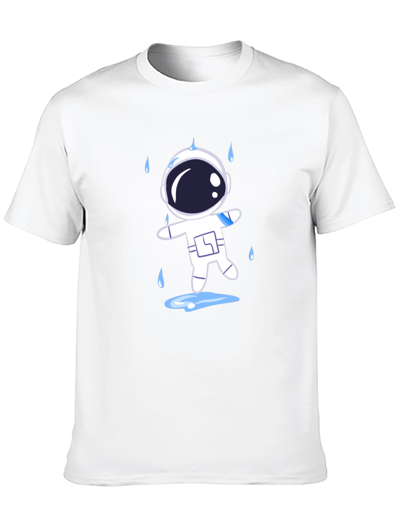 Astronaut in Rain Black T-Shirt
