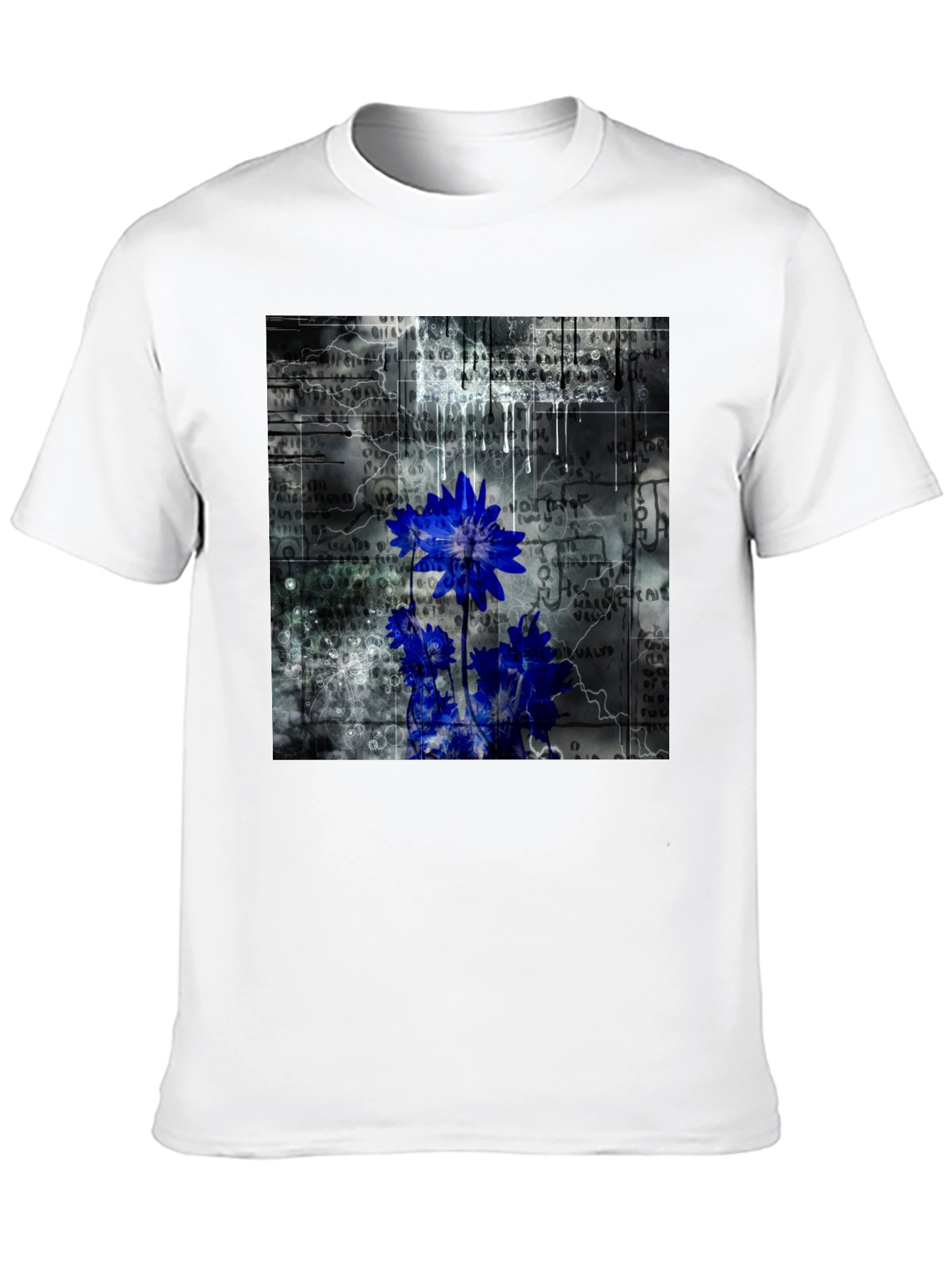 Abstract Floral Graphic T-Shirt - Black