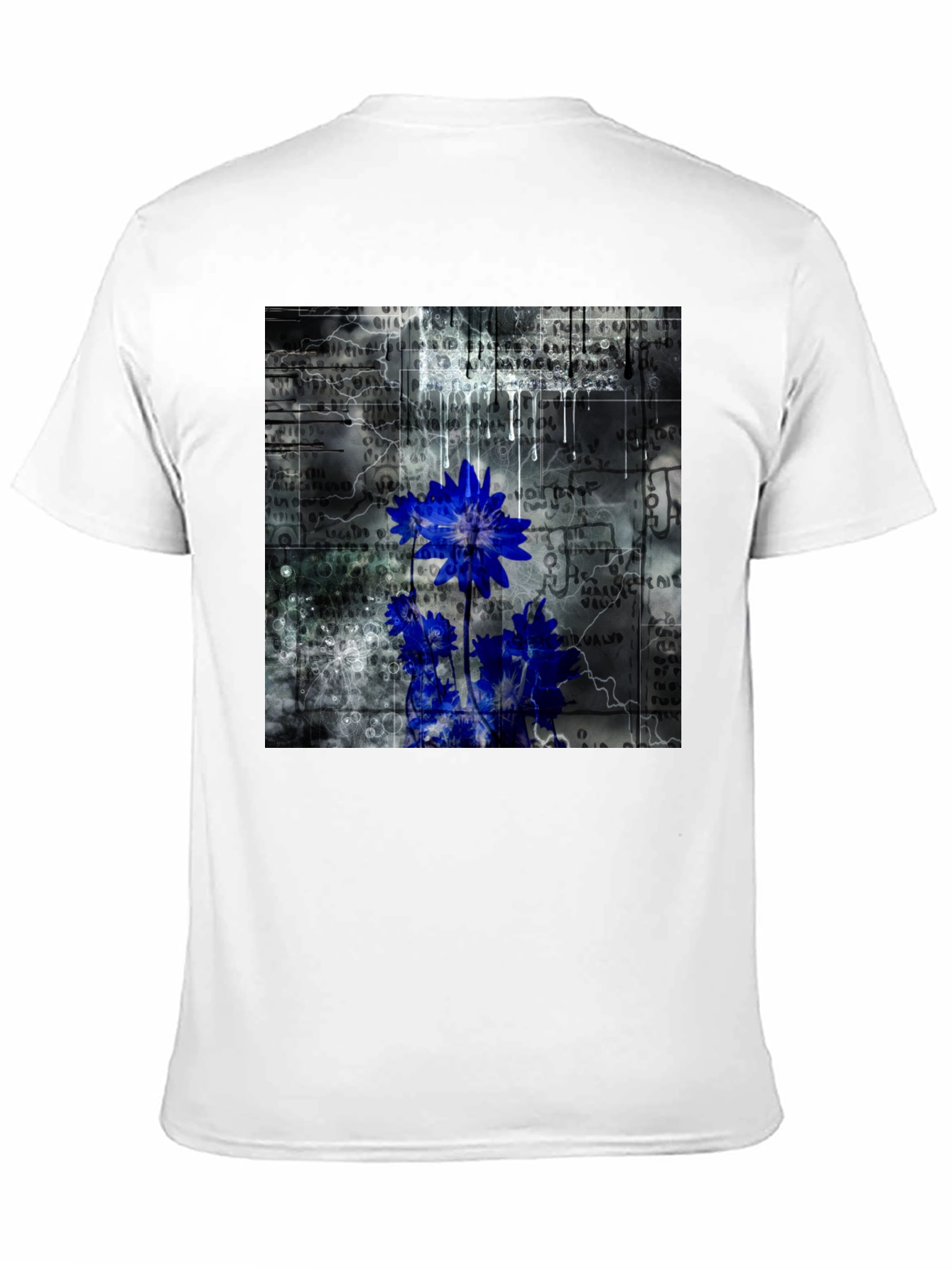 Abstract Floral Graphic T-Shirt - Black