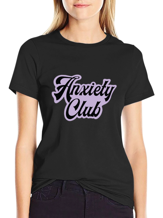 Anxiety Club Graphic Tee - Black Casual T-Shirt