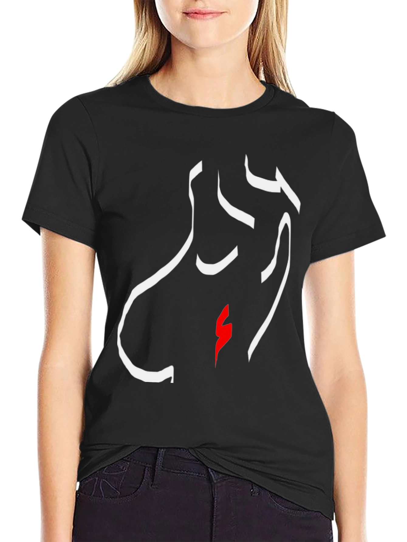Abstract Face Black T-Shirt - Unique Graphic Tee