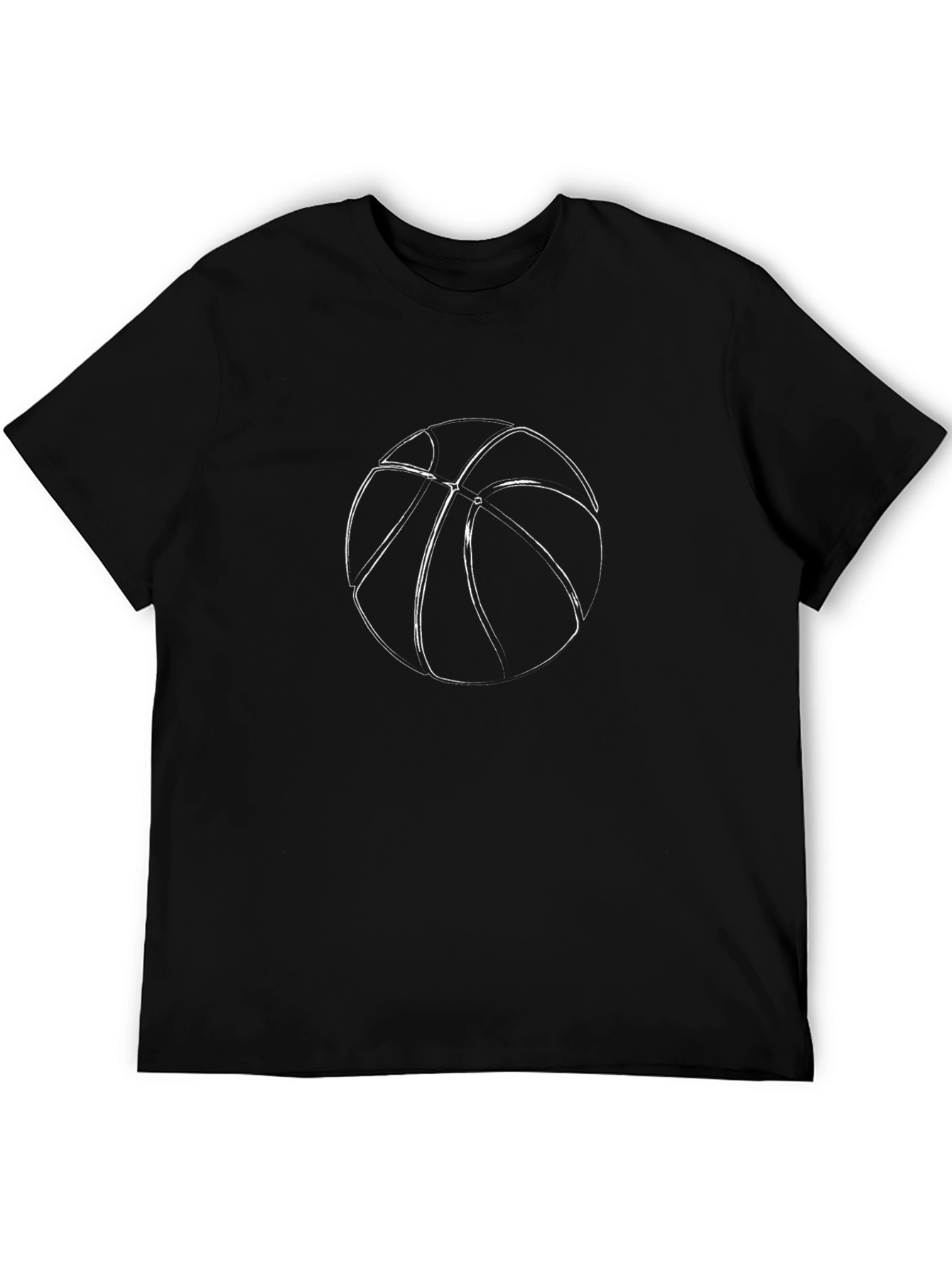 Basketball Graphic Tee - Black Cotton T-Shirt